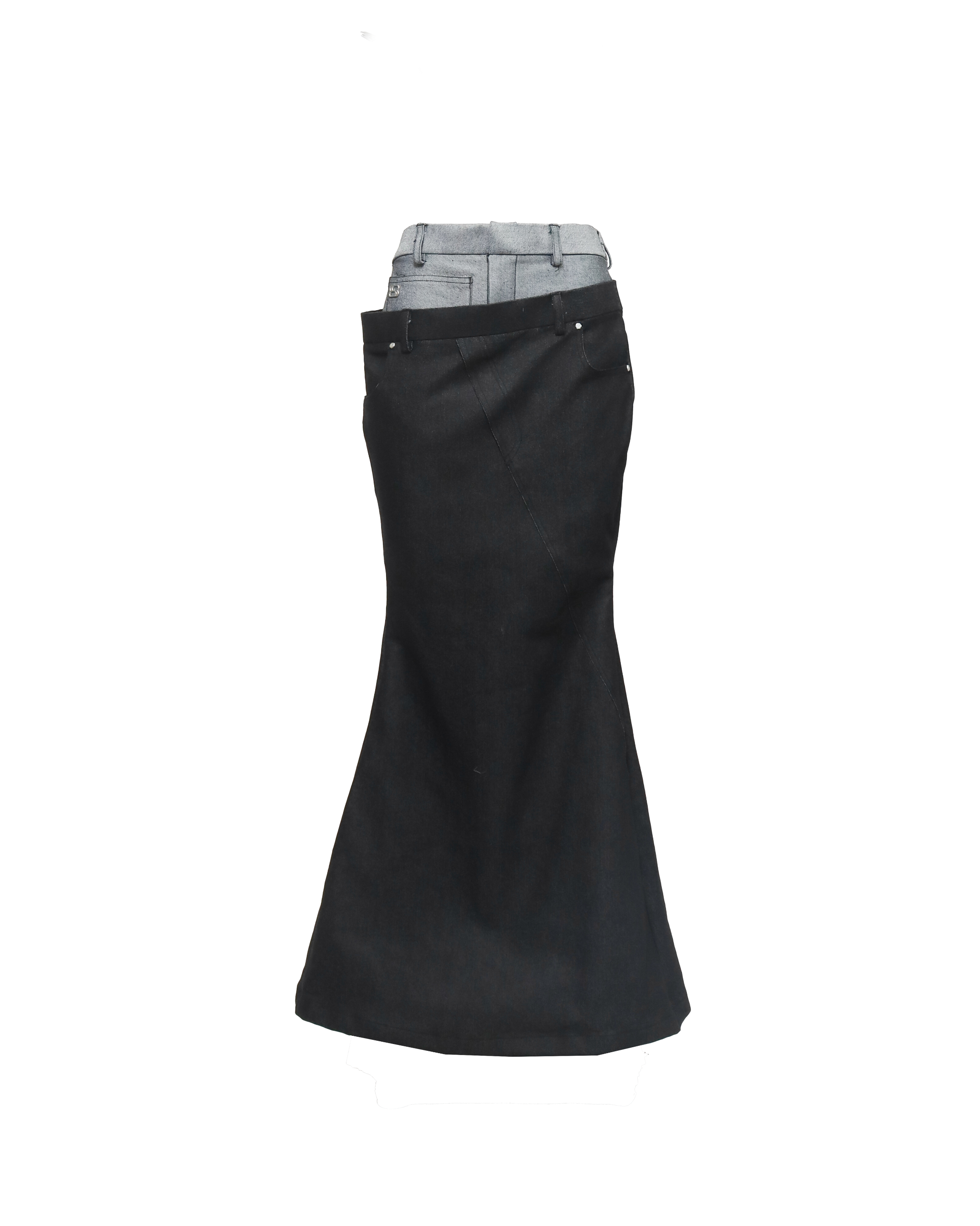 TILT MAXI SKIRT - BLACK DENIM