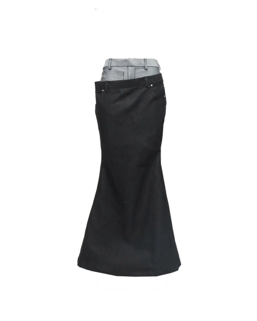 Image of TILT MAXI SKIRT - BLACK DENIM