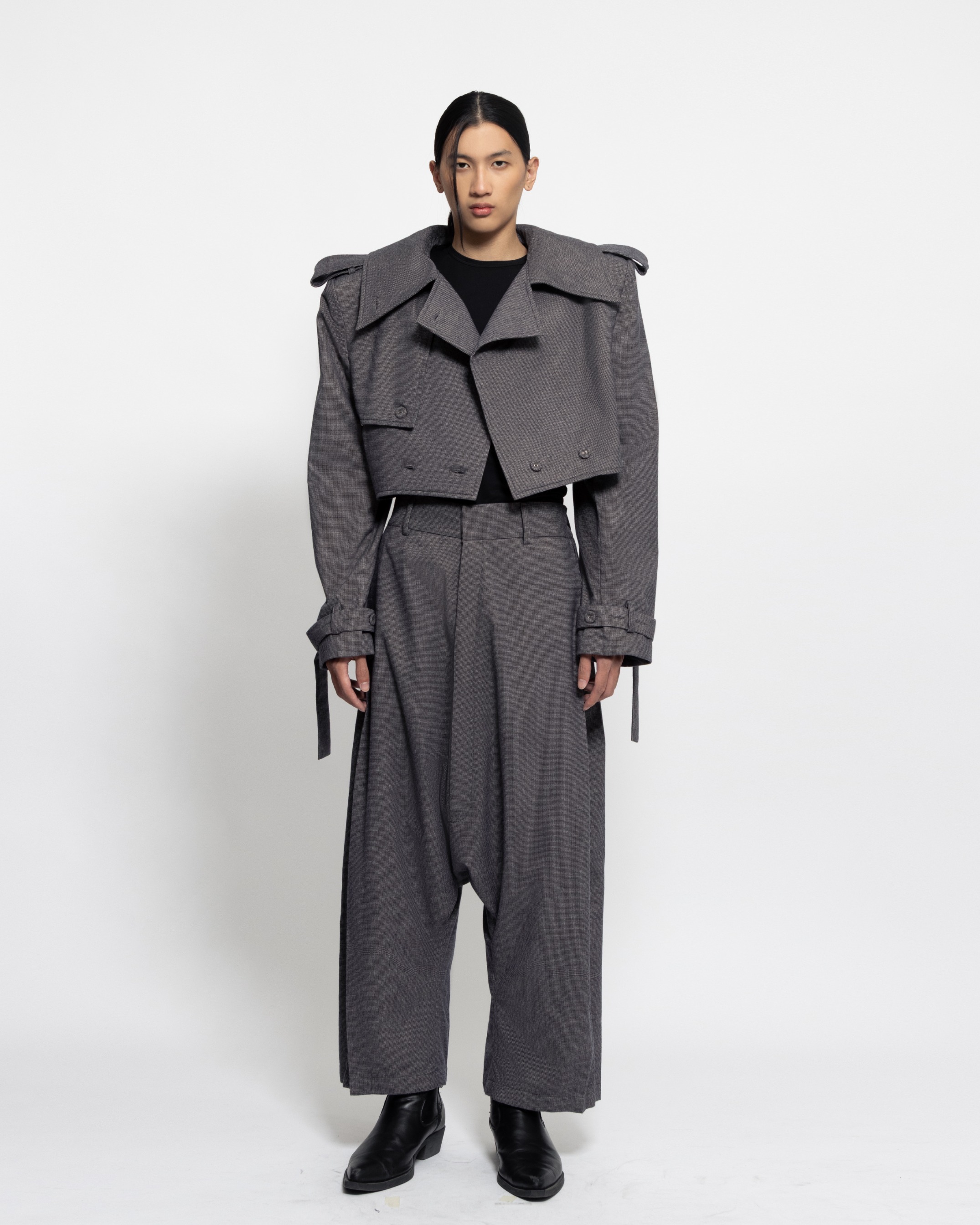 TRENCH STRUCTURED JACKETS - HERRINGBONE