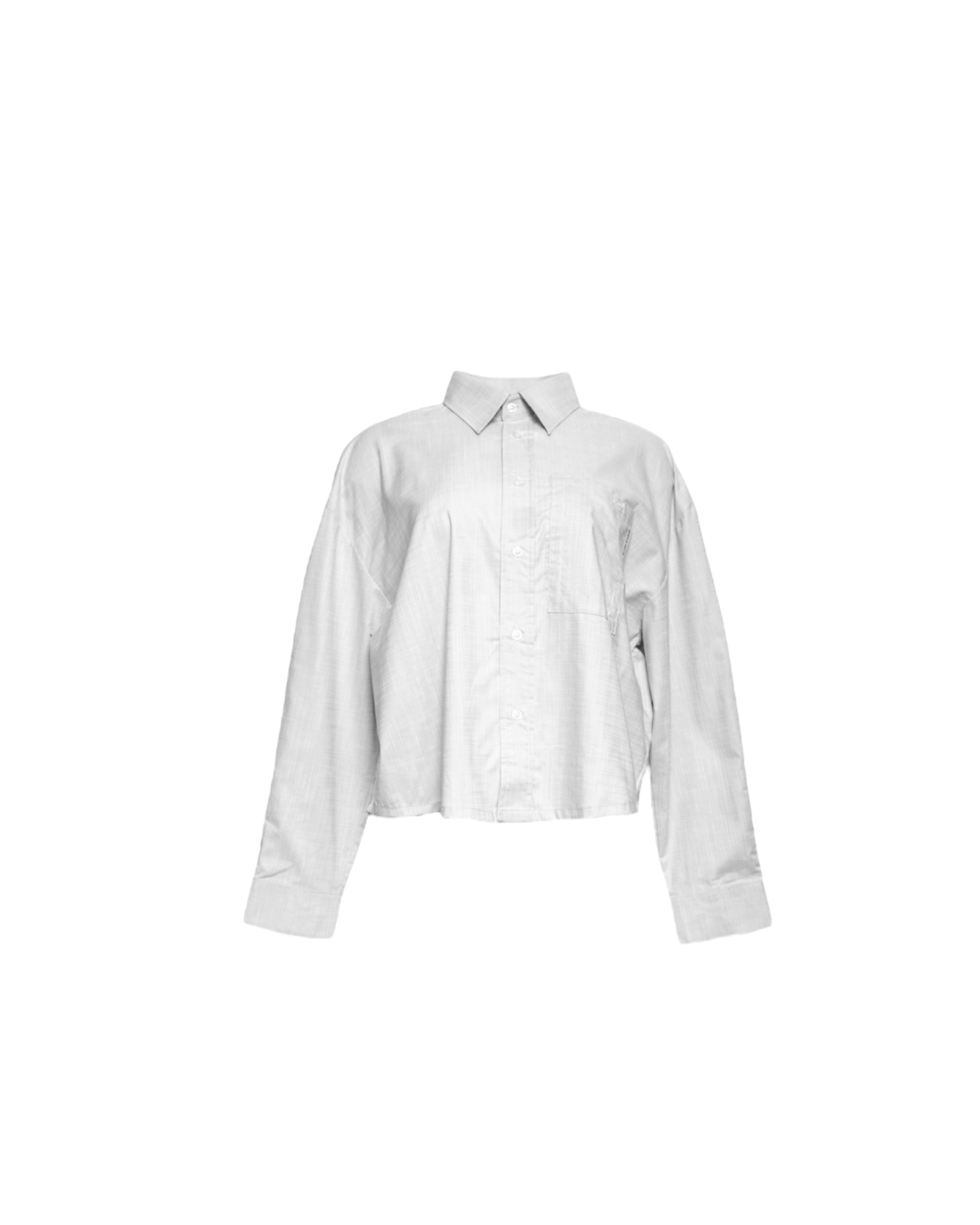 CUBICAL BOXY SHIRT - WHITE GRAY