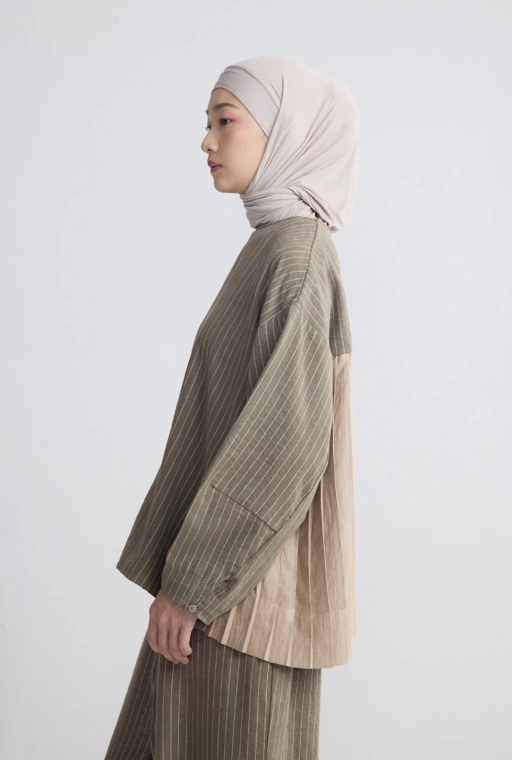 DHAULA TOP STRIPES OLIVE