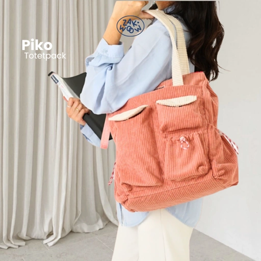 Image of Zakwoowstyle 2in1 Piko Totepack FREE KEYCHAIN dan | Totepack Unisex Multifungsi | Totepack Banyak Kantong