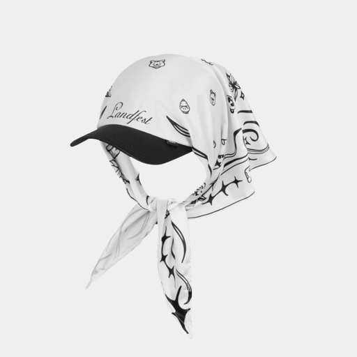 Image of CRSL BAMBOLA CAP WHITE | OFFICIAL MERCHANDISE CRSL LAND FESTIVAL | TOPI BANDANA 