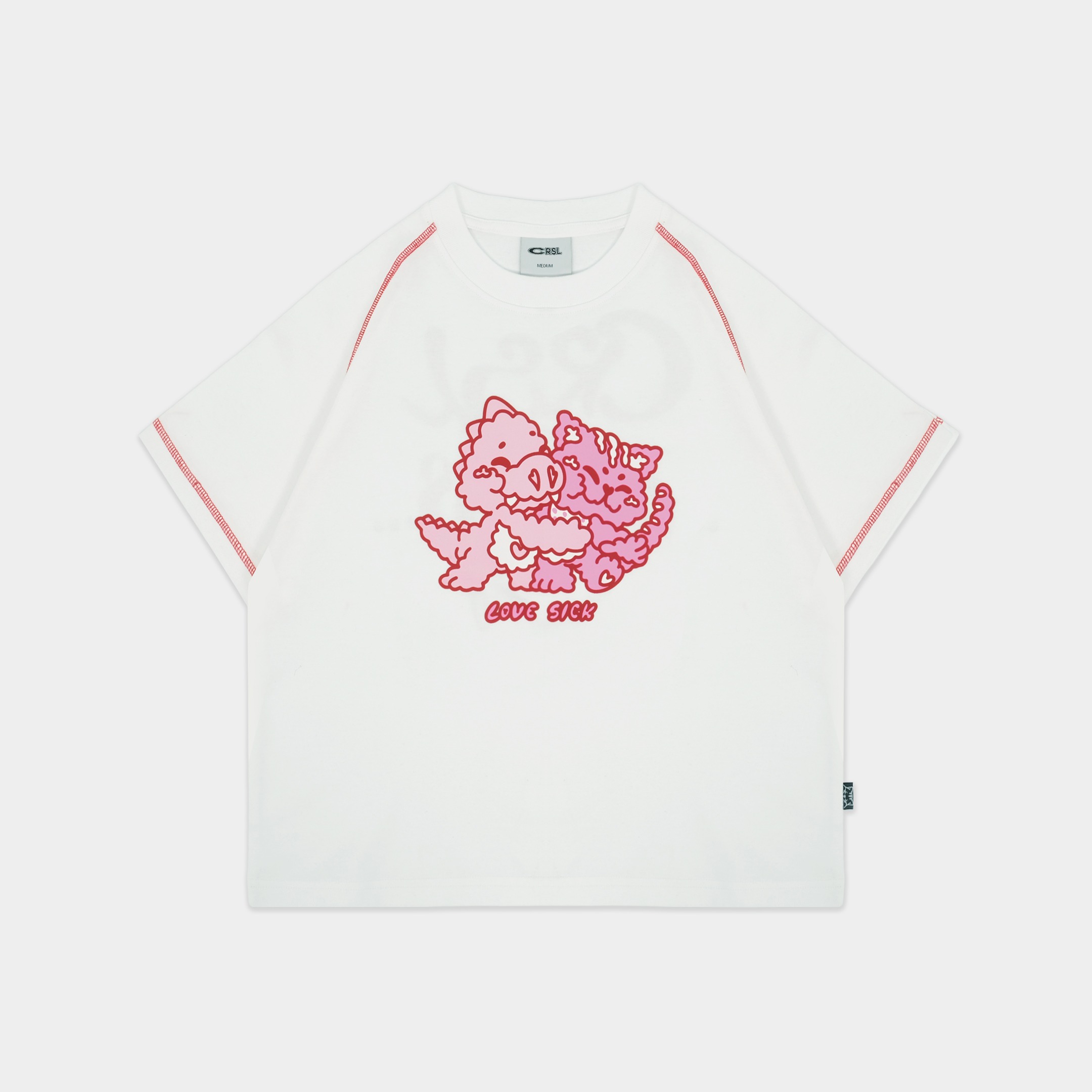 CRSL Cloud Tees | T-shirt White Cotton | Boxy Fit Wanita Heavyweight | Kaos Sablon
