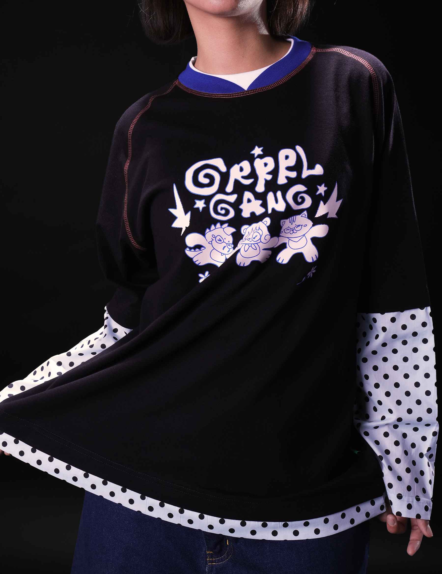 Rrr Calaud CRSL X GRRRLGANG RRR TEES LS TEES BLACK - CRSL - Animals as your ...