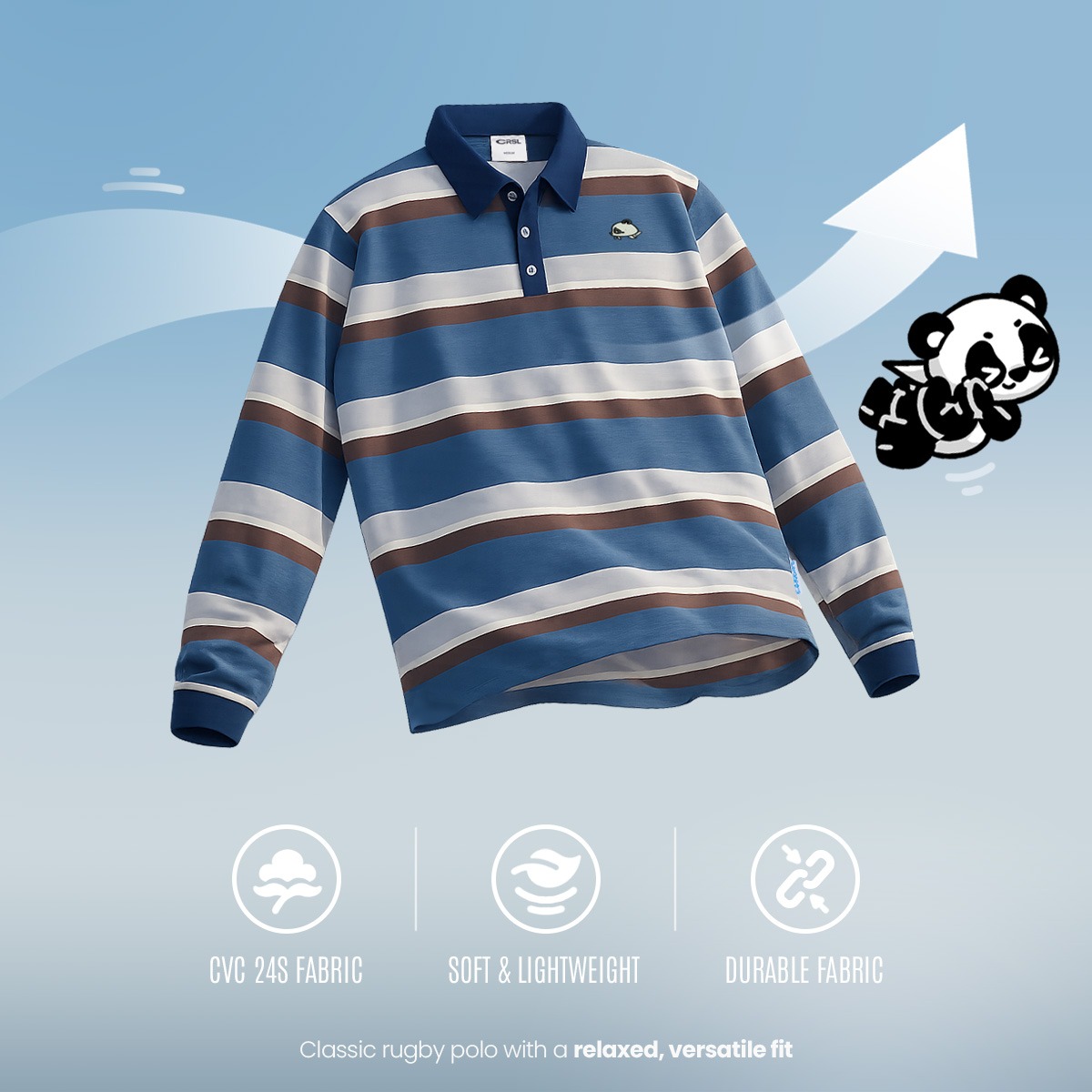 CRSL Ruby Polo Stripe | Polo Shirt Wanita Boxy Stripe | Boxy Longsleeve 
