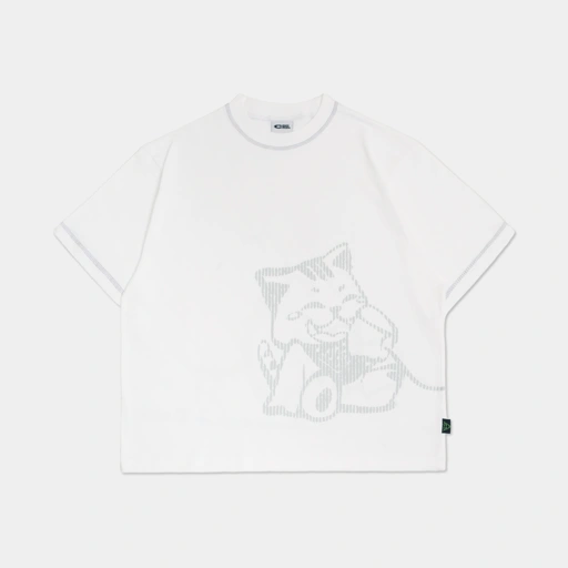 CRSL Loopie Tees White | T-shirt White Cotton | Kaos Boxy Fit Reguler | Kaos Casual Pria Wanita Oversize