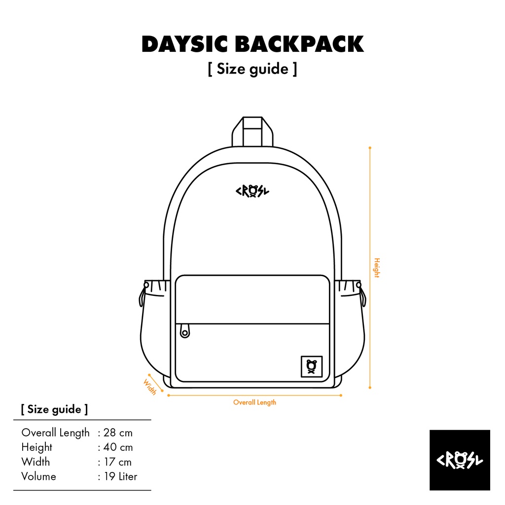 CRSL Daysic Backpack | Tas Ransel | Tas Ransel Sedang | Tas Ransel Sekolah | Tas Ransel Kampus | Tas Laptop