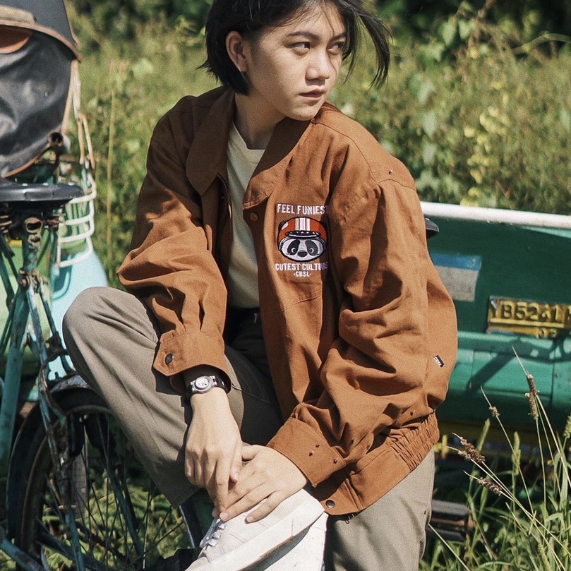 CRSL Popo Cute Rider Jacket | Brown | Bomber Jacket | Jaket Motor