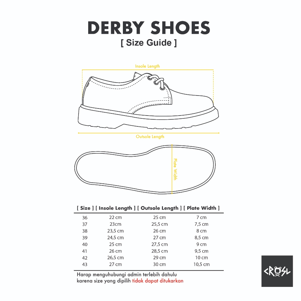 CRSL Derby Shoes Black I Sepatu Kulit I Pantofel Goods I Derby Boots I Original I Pria Wanita Unisex