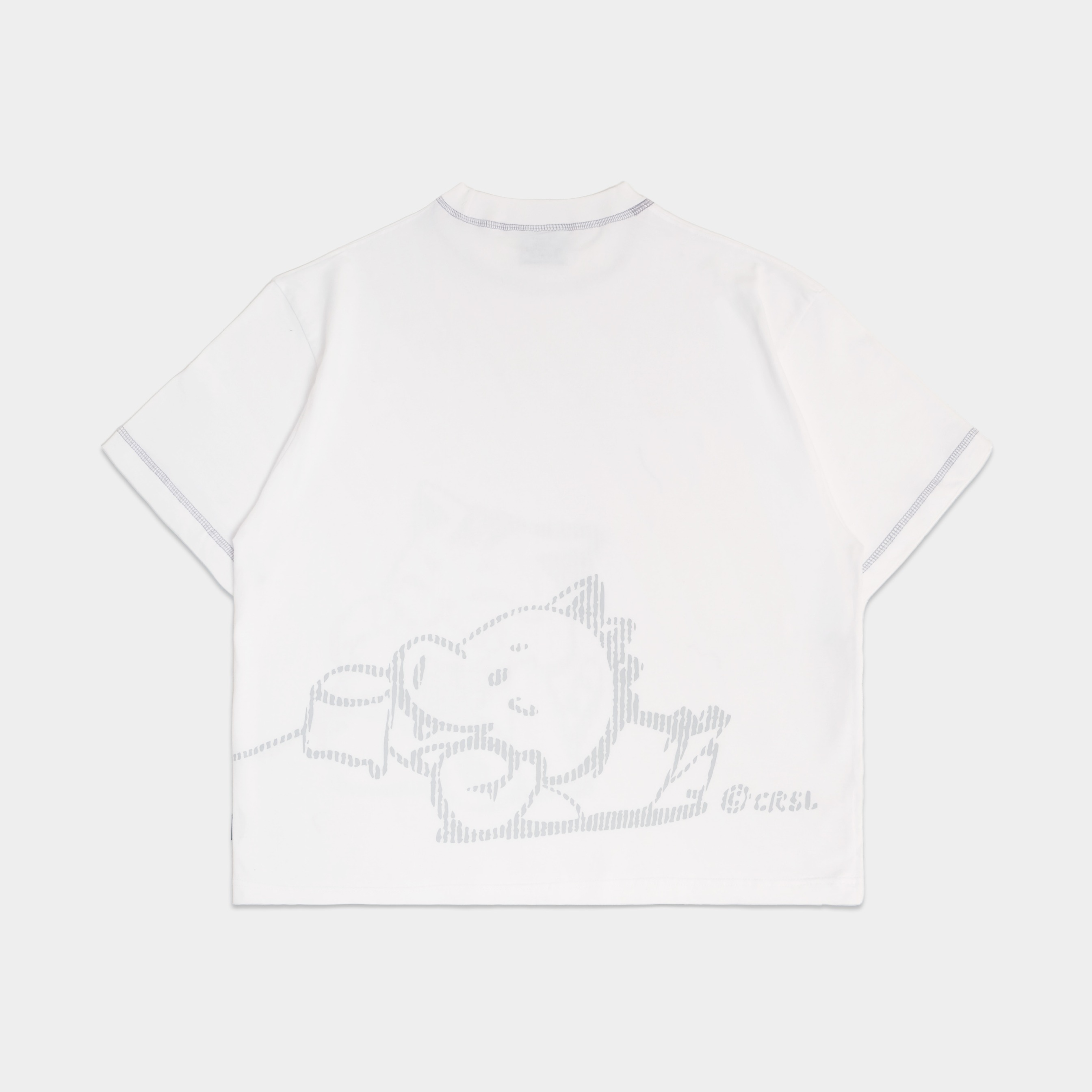 CRSL Loopie Tees White | T-shirt White Cotton | Kaos Boxy Fit Reguler | Kaos Casual Pria Wanita Oversize