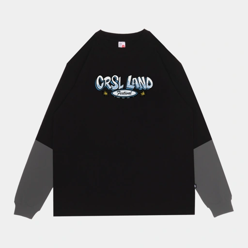 Image of    	 CRSL BINGO DOUBLE LAYER TEES BLACK | OFFICIAL MERCHANDISE CRSL LAND FESTIVAL | TSHIRT | KAOS | LAYER