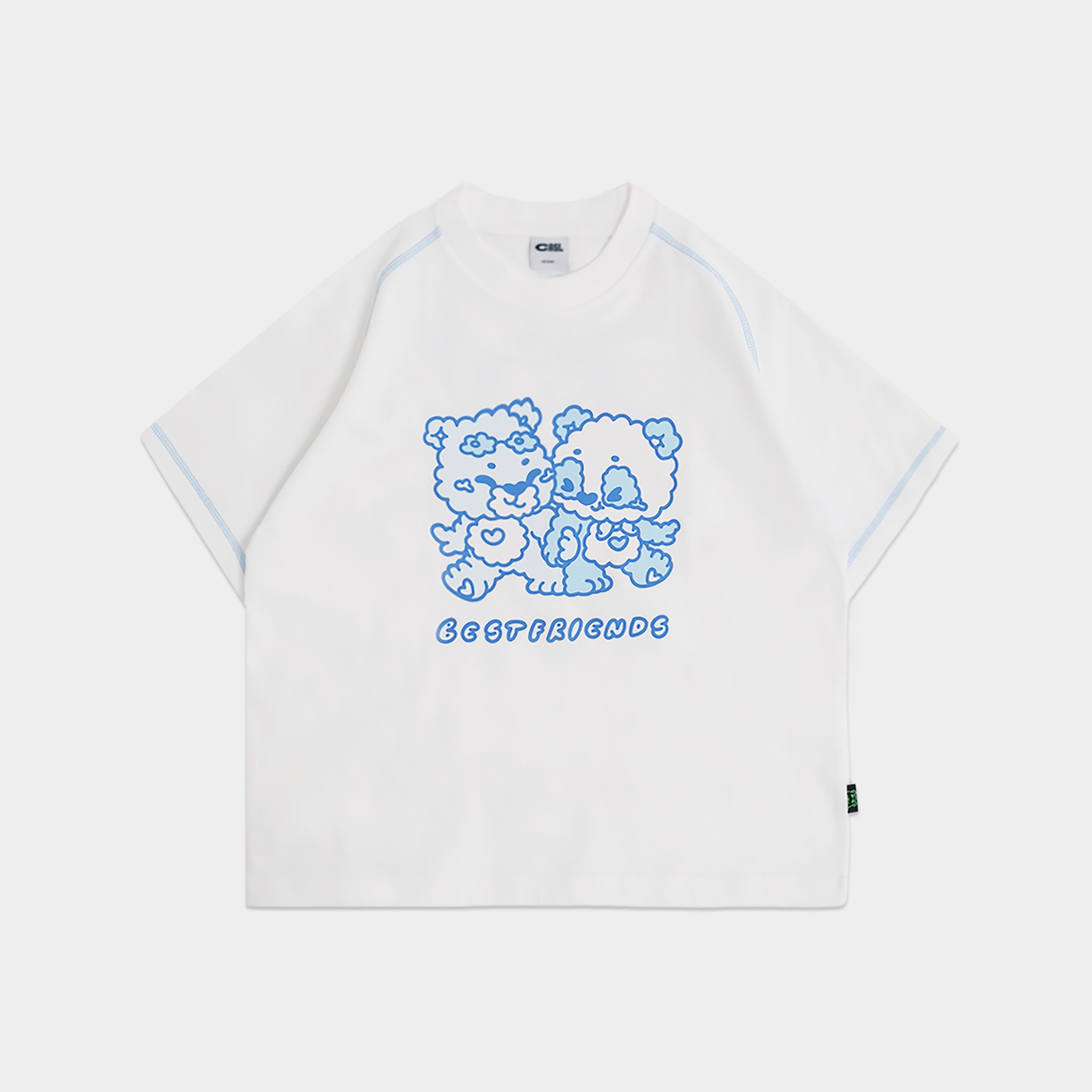CRSL Cloud Tees | T-shirt White Cotton | Boxy Fit Wanita Heavyweight | Kaos Sablon