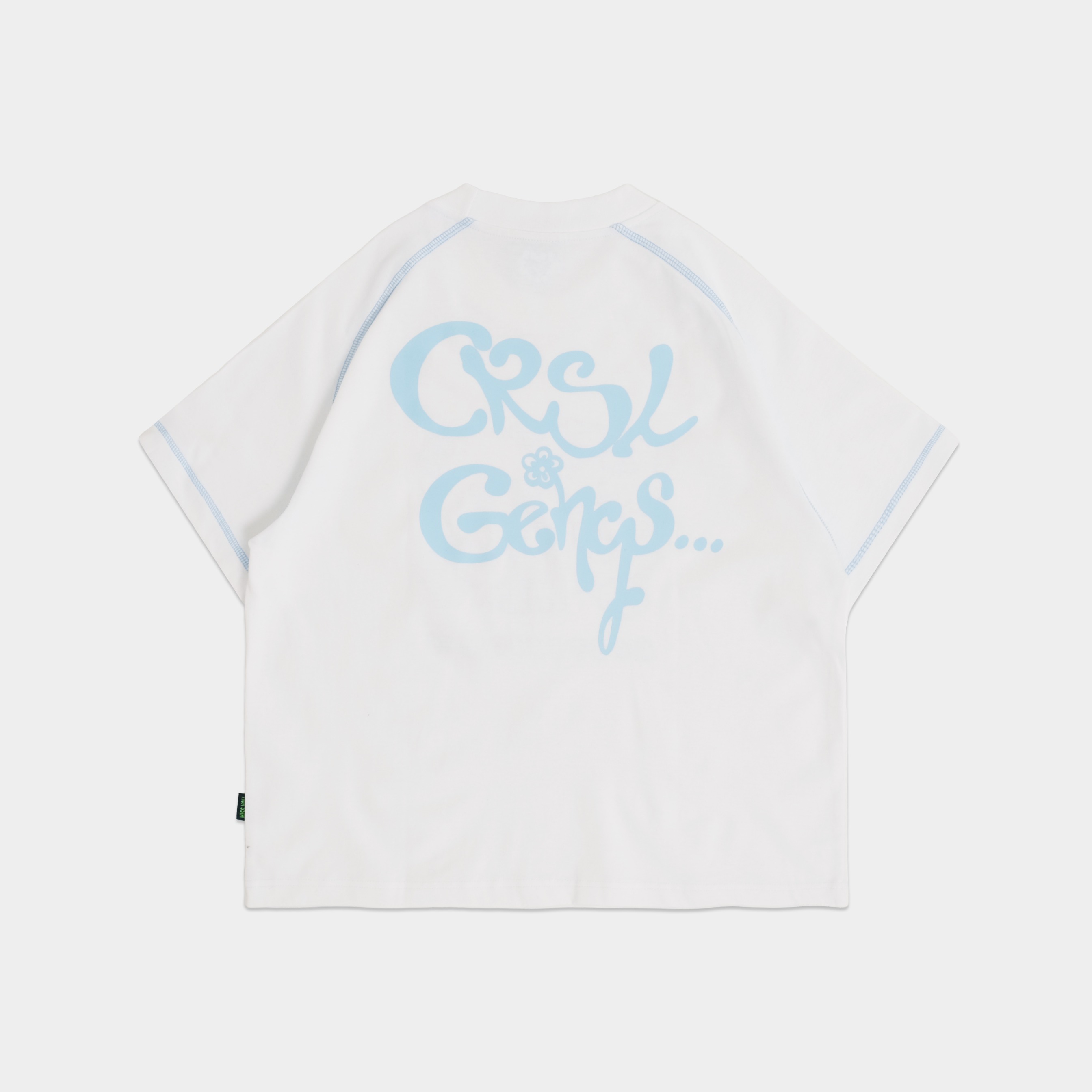 CRSL Cloud Tees | T-shirt White Cotton | Boxy Fit Wanita Heavyweight | Kaos Sablon