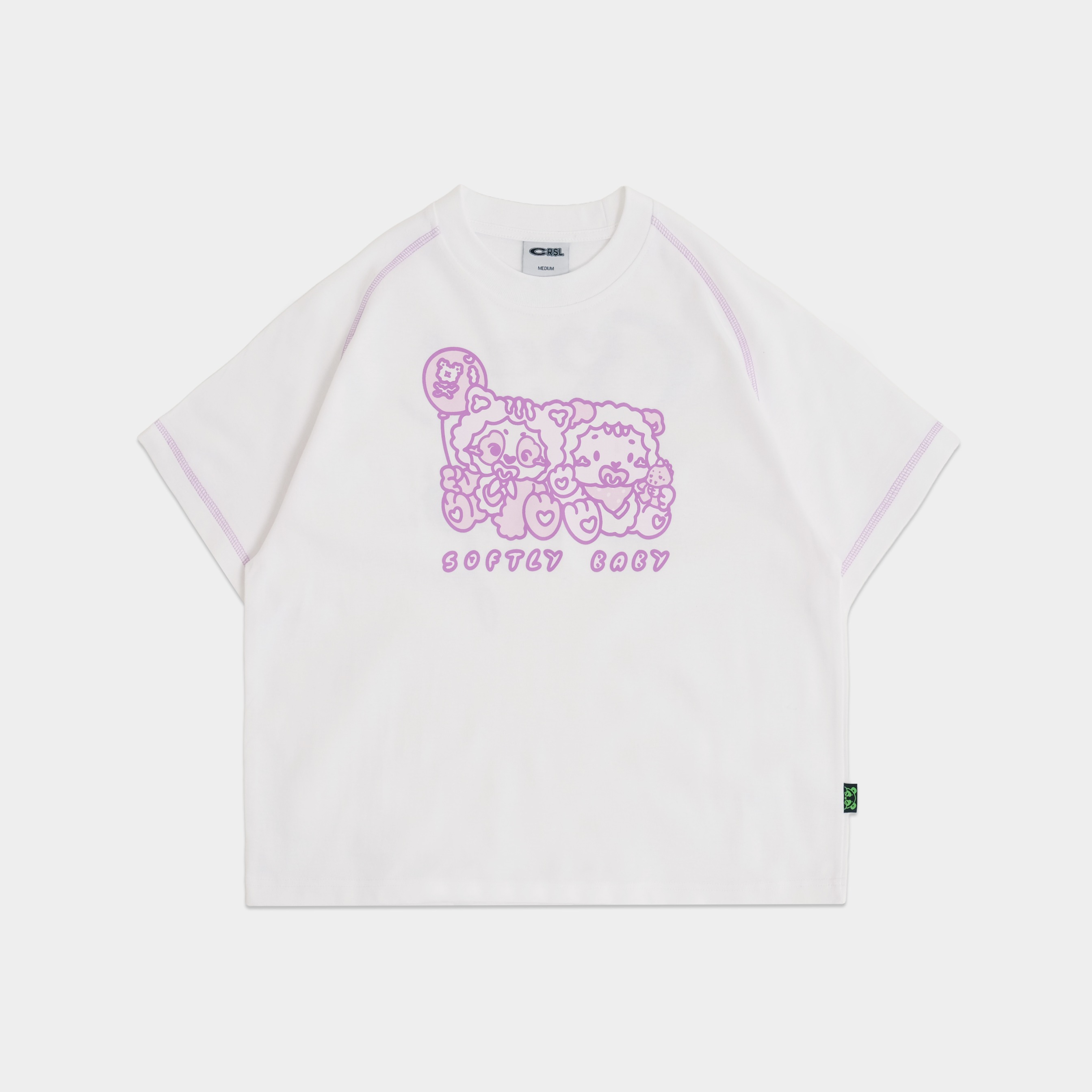 CRSL Cloud Tees | T-shirt White Cotton | Boxy Fit Wanita Heavyweight | Kaos Sablon
