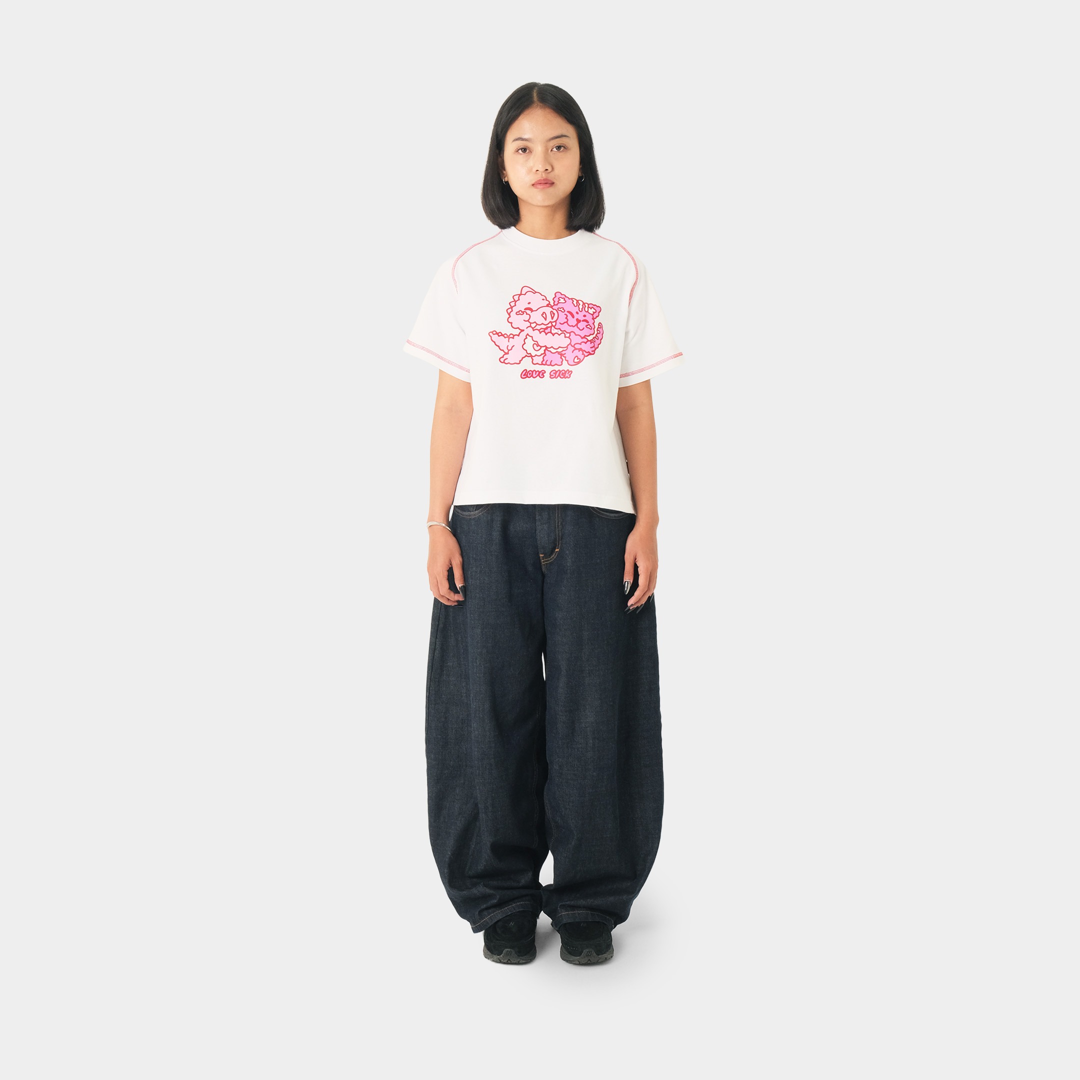 CRSL Cloud Tees | T-shirt White Cotton | Boxy Fit Wanita Heavyweight | Kaos Sablon