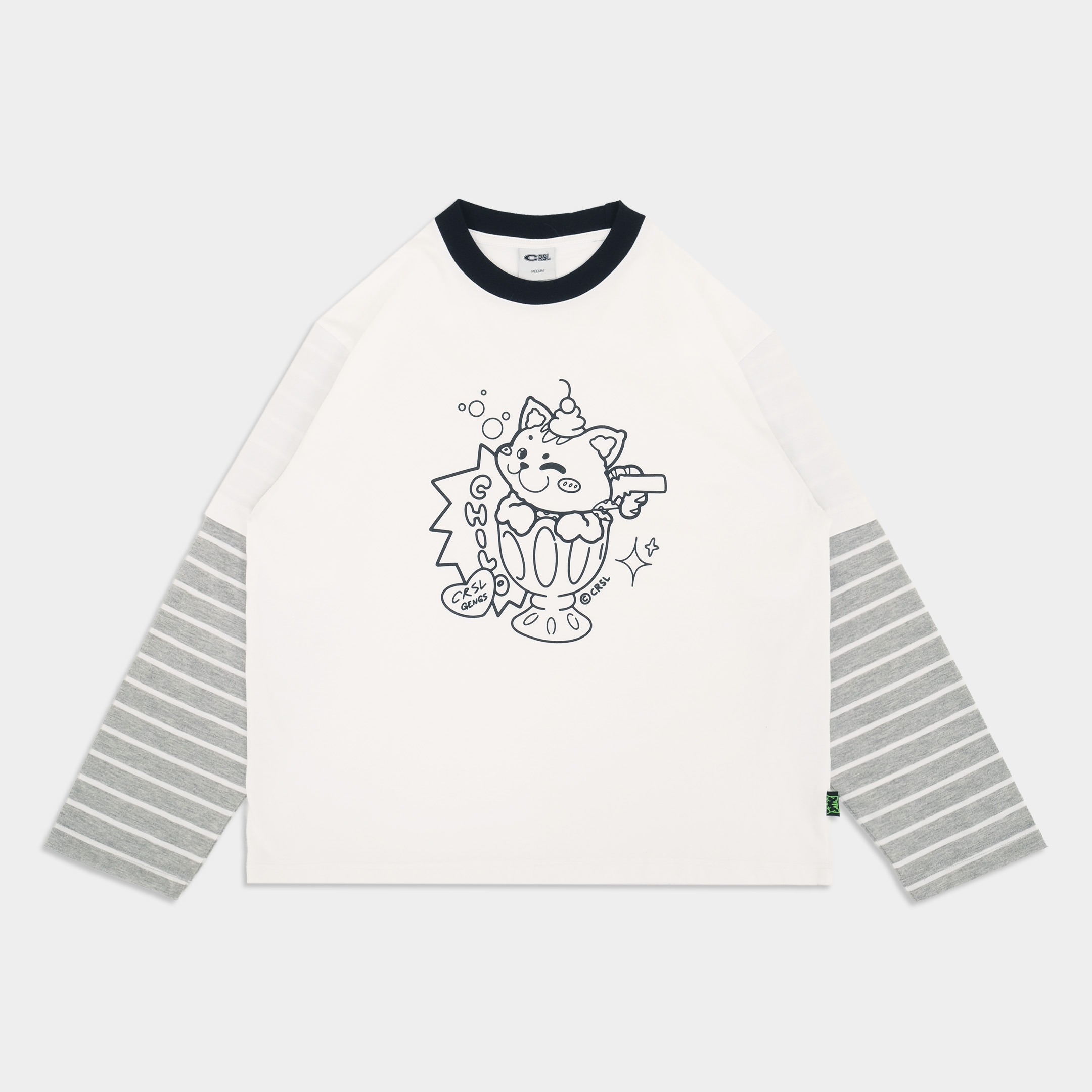 CRSL Dougie Long Sleeve Tees | T-shirt Double Sleeve Kaos Lengan Panjang Tee Boxy Unisex Atasan Pria Wanita