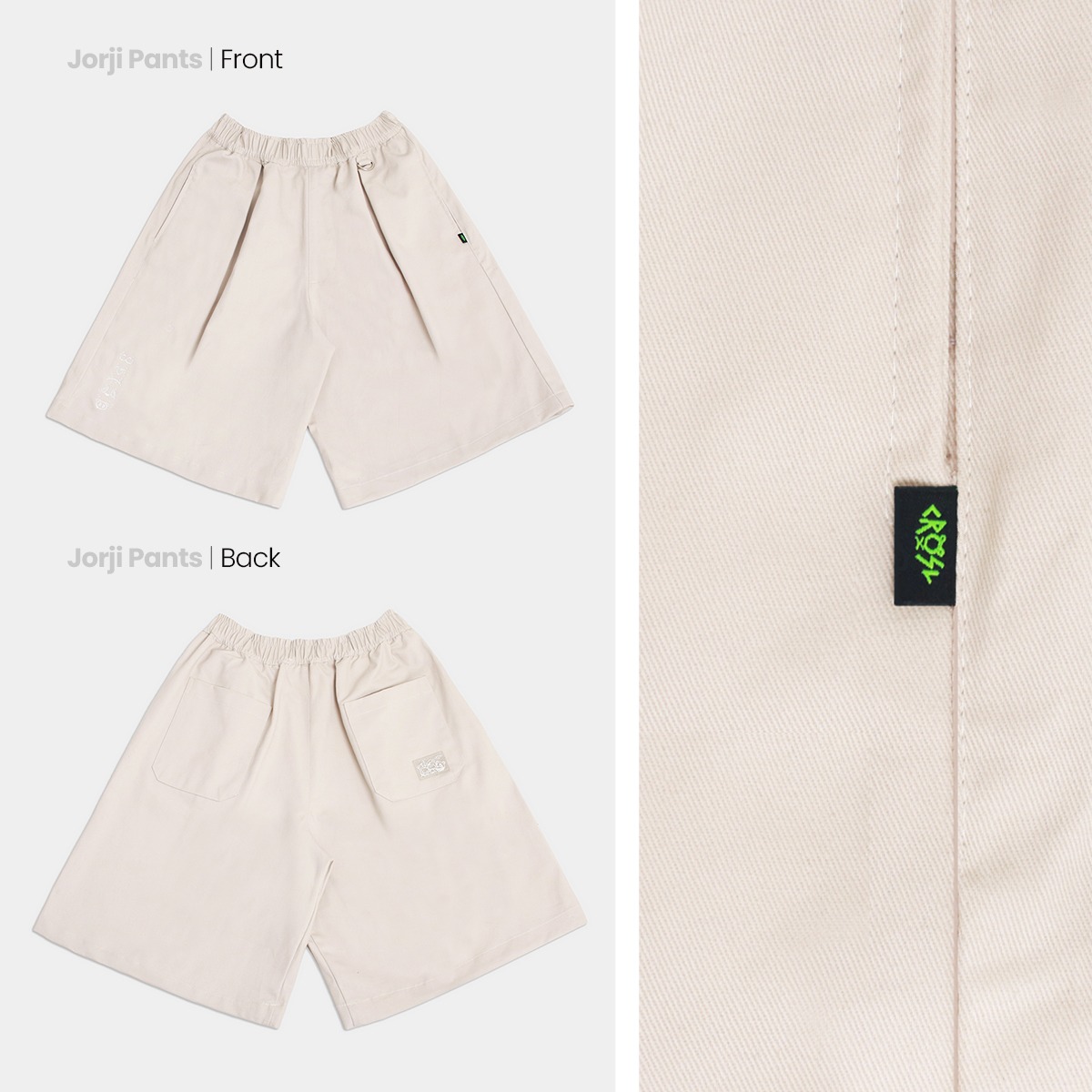 CRSL Jorji Pants | Jorts Short Pants | Celana Pendek Twill Unisex | Loose Fit Streetwear