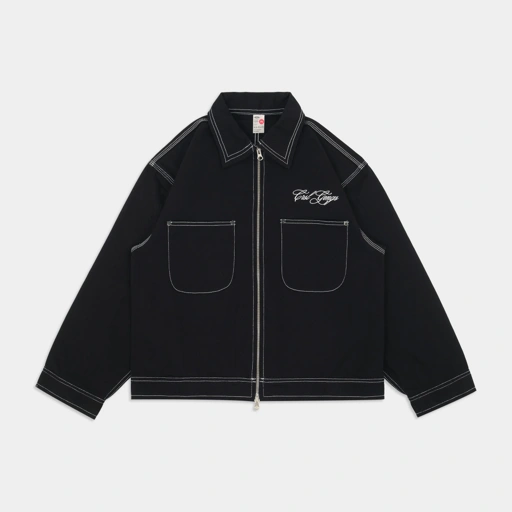 Image of CRSL Jatta Work Jacket | Unisex Boxy Oversized Denim | Double Zip Basic Twill | Pria Wanita