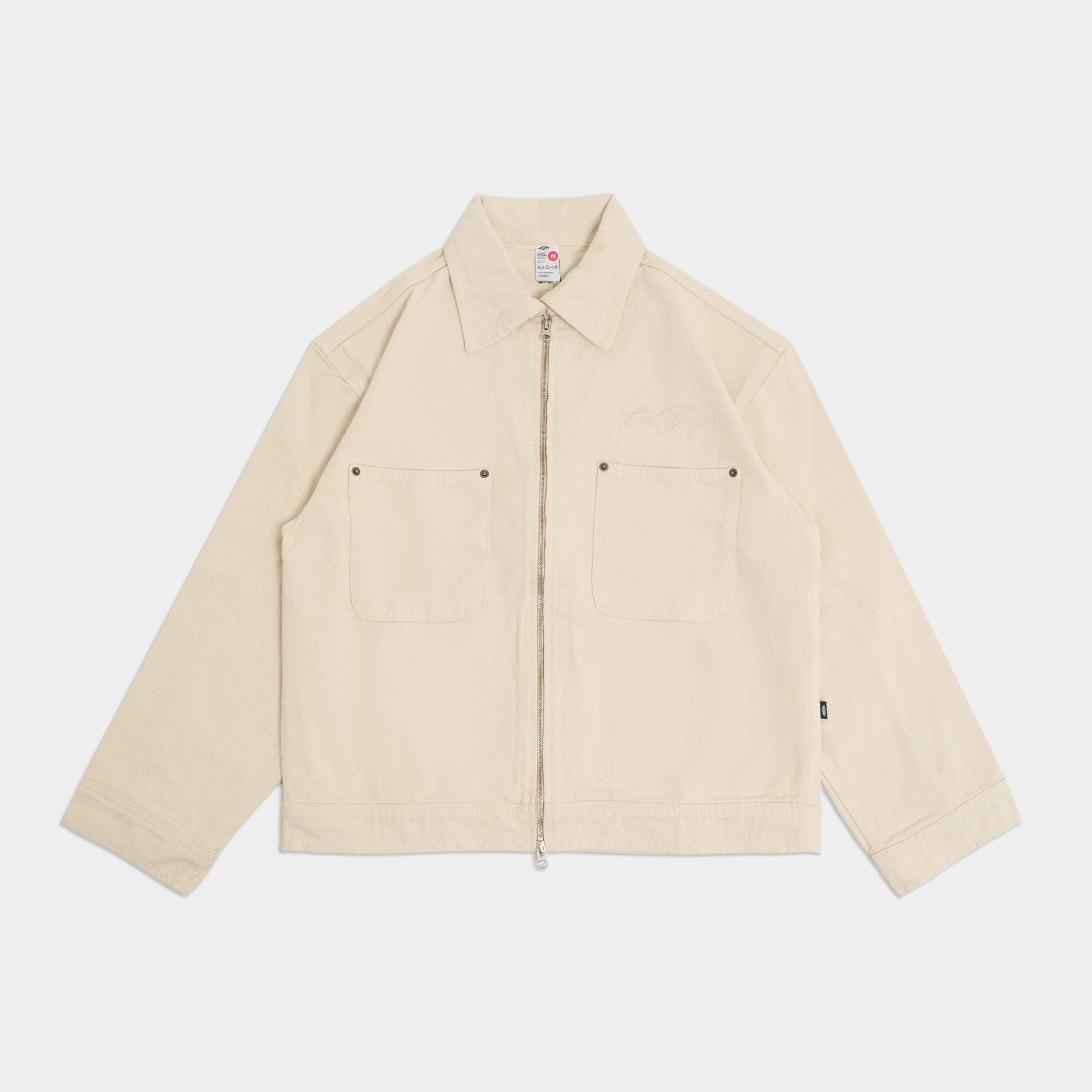 CRSL Jatta Work Jacket | Unisex Boxy Oversized Denim | Double Zip Basic Twill | Pria Wanita