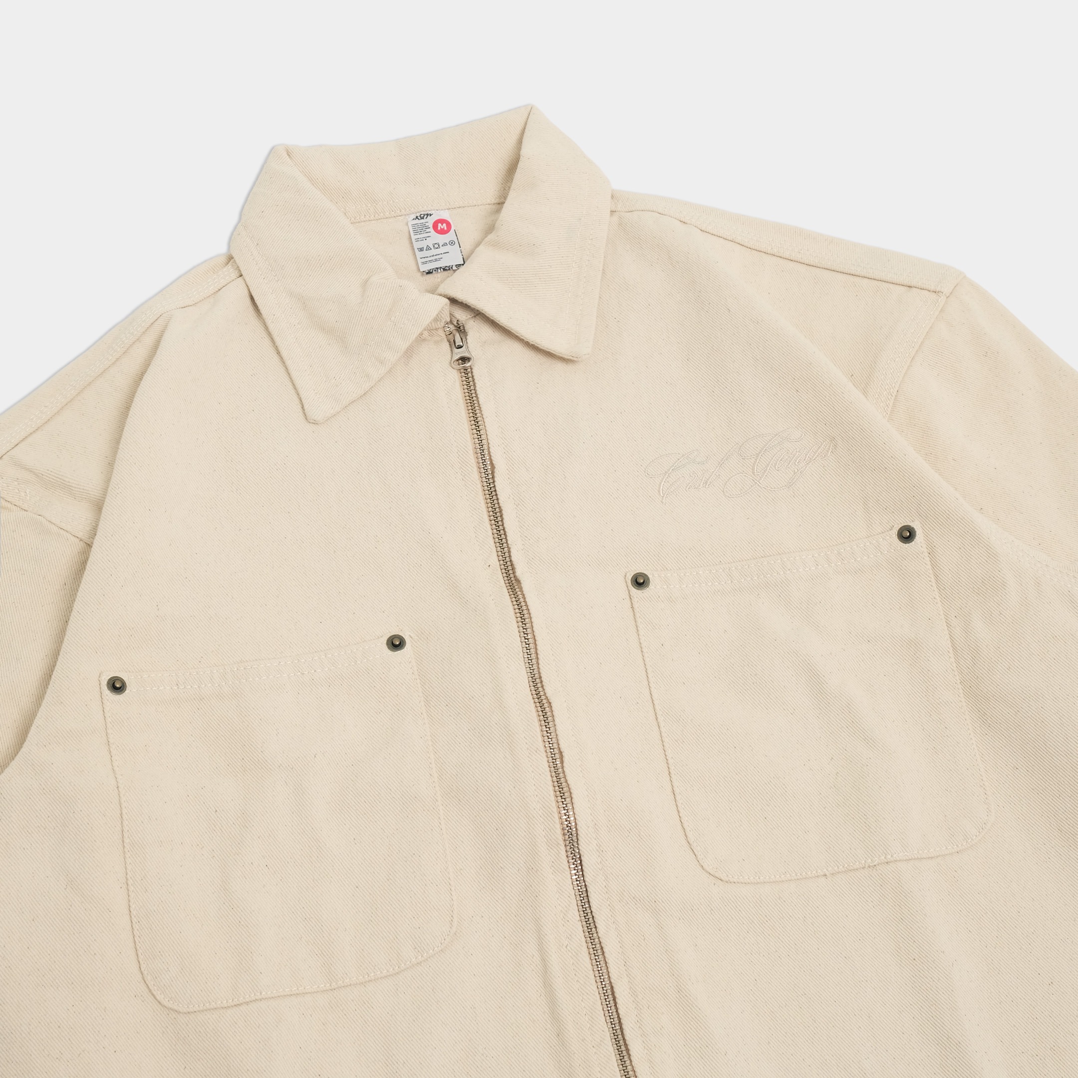 CRSL Jatta Work Jacket | Unisex Boxy Oversized Denim | Double Zip Basic Twill | Pria Wanita