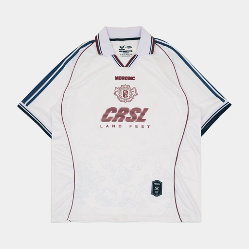 Image of LUCE JERSEY SHORT SLEEVE WHITE | OFFICIAL MERCHANDISE CRSL LAND FESTIVAL | JERSEY | STREETWEAR 