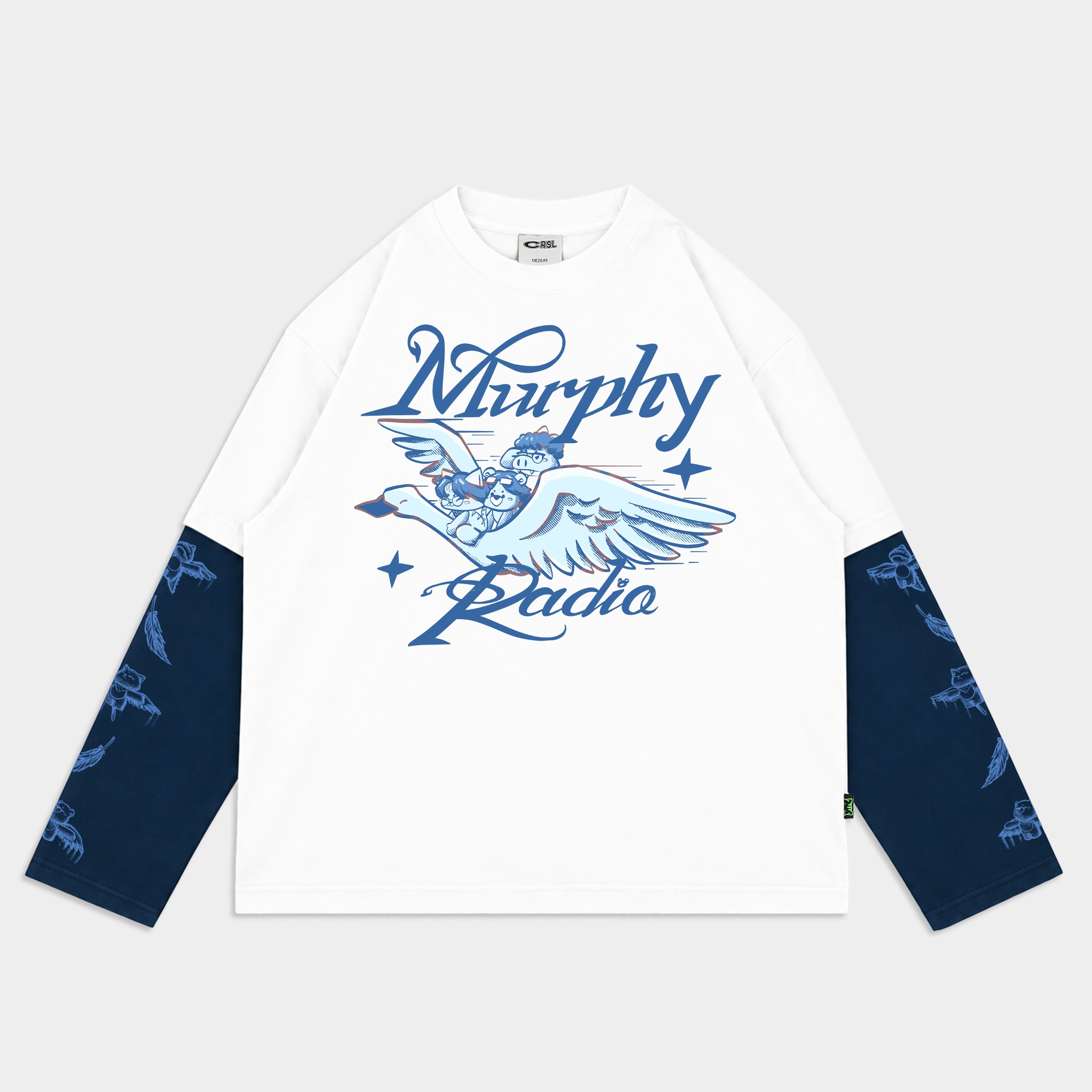 CRSL X MURPHY RADIO LS TEES WHITE