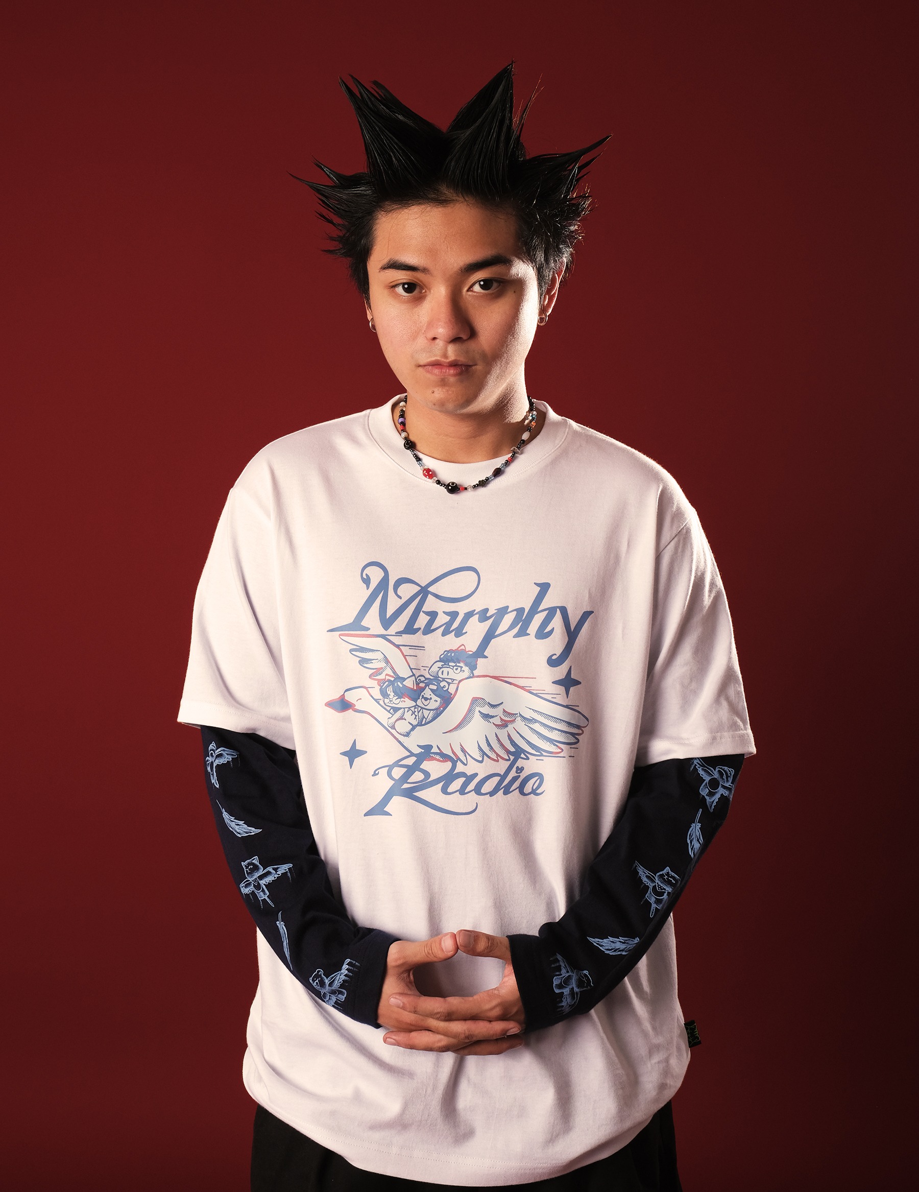 CRSL X MURPHY RADIO LS TEES WHITE