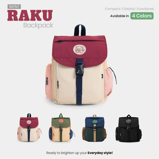 CRSL Mini Raku Backpack Series I Tas Sekolah I Tas Kampus I Ransel Ipad | Bagpack Unisex Pria Wanita