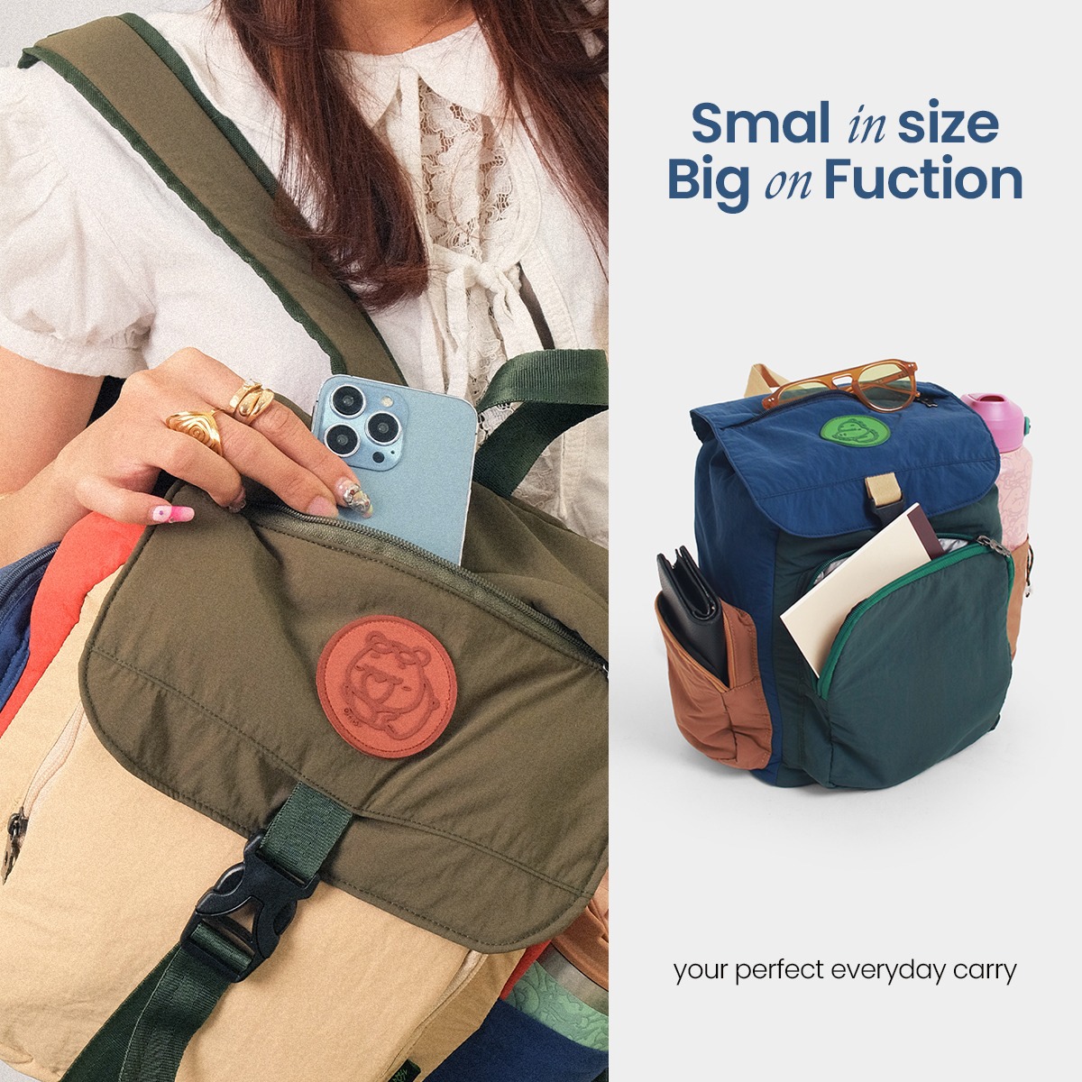 CRSL Mini Raku Backpack Series I Tas Sekolah I Tas Kampus I Ransel Ipad | Bagpack Unisex Pria Wanita