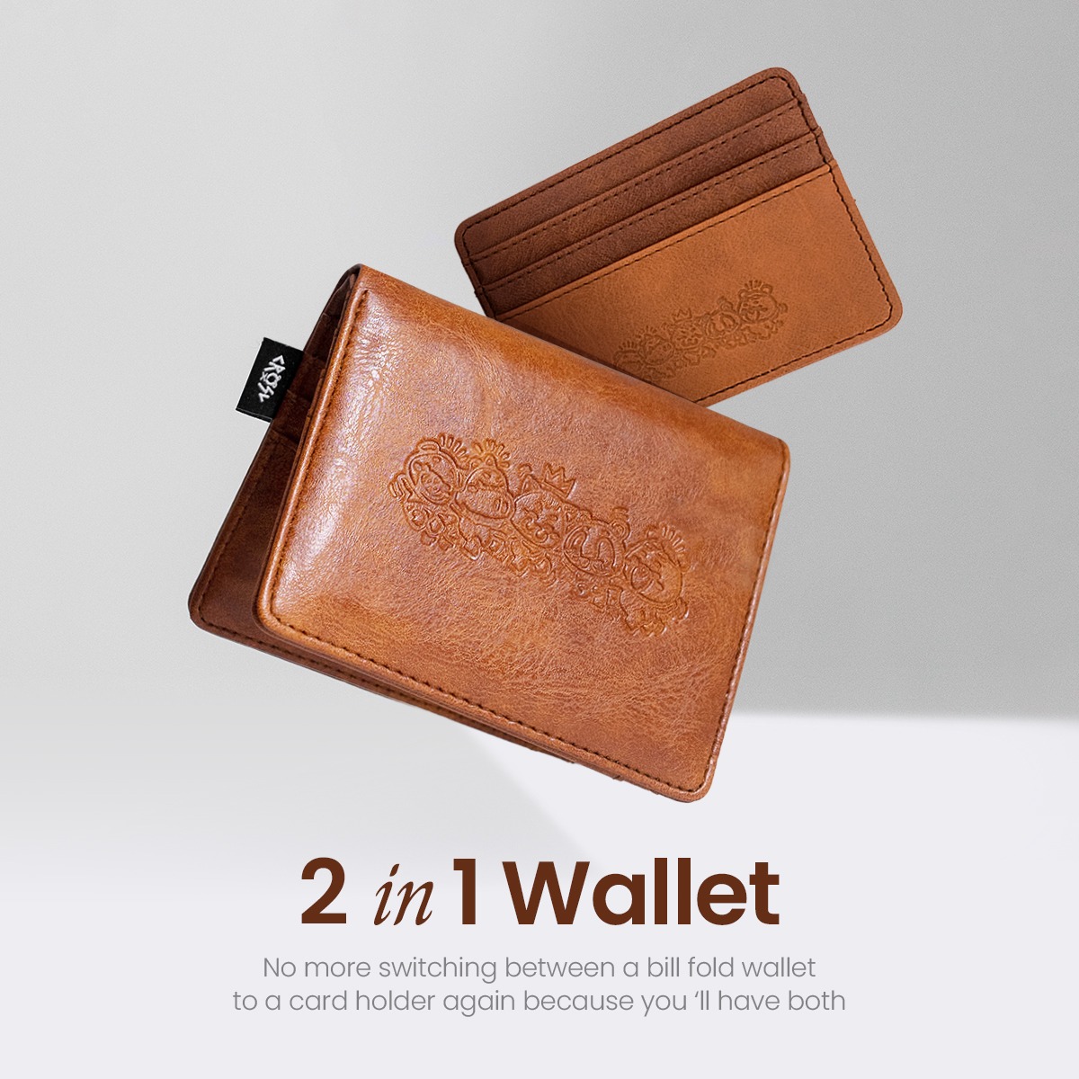 CRSL Walther Wallet | Extra Card Holder | Dompet Kulit Kecil Pria Wanita | 2 in 1 Wallet