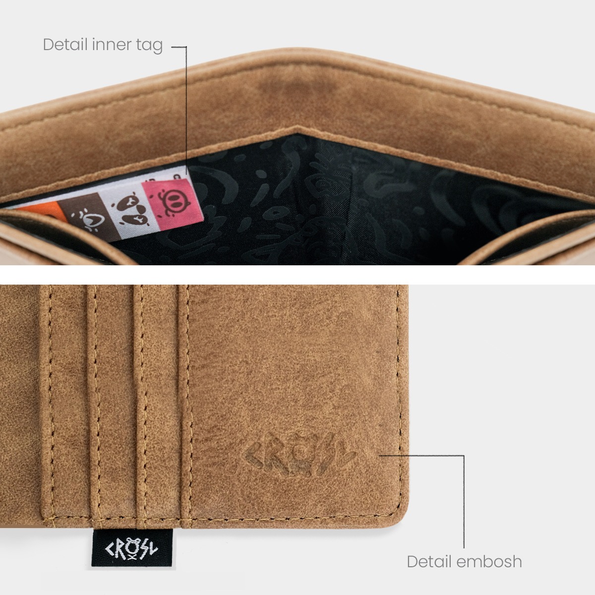 CRSL Walther Wallet | Extra Card Holder | Dompet Kulit Kecil Pria Wanita | 2 in 1 Wallet