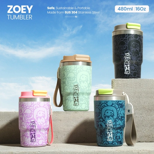 CRSL Zoey Water Bottle I Botol Tempat minum I Tumbler I Tumblr Travel Bottle Stainless 480ml 16oz