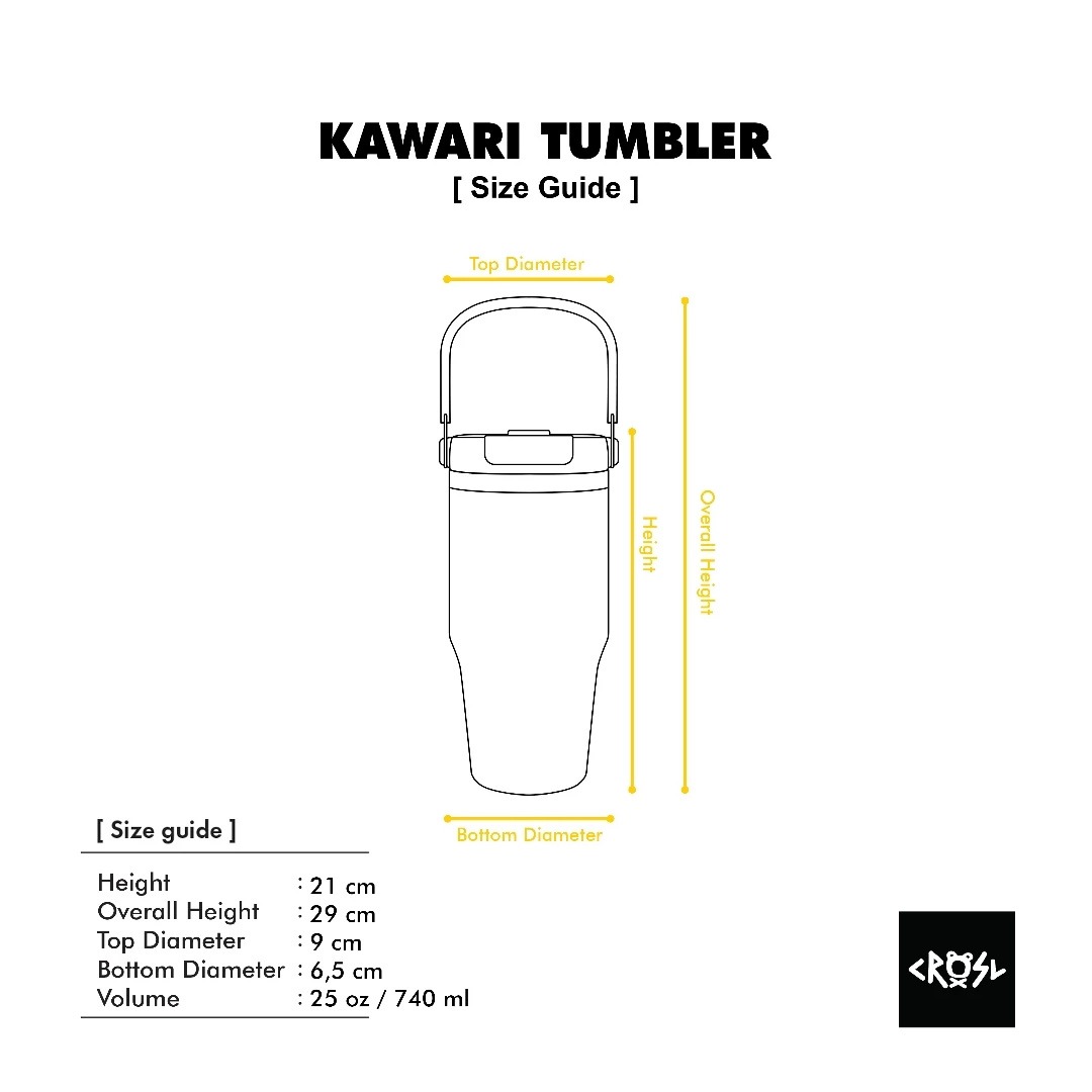 CRSL Kawari Tumbler Series I Botol Minum I Travel Bottle I Lid Handle Tumbler SUS 304 I 740ml 25 oz (PO 30 HARI)