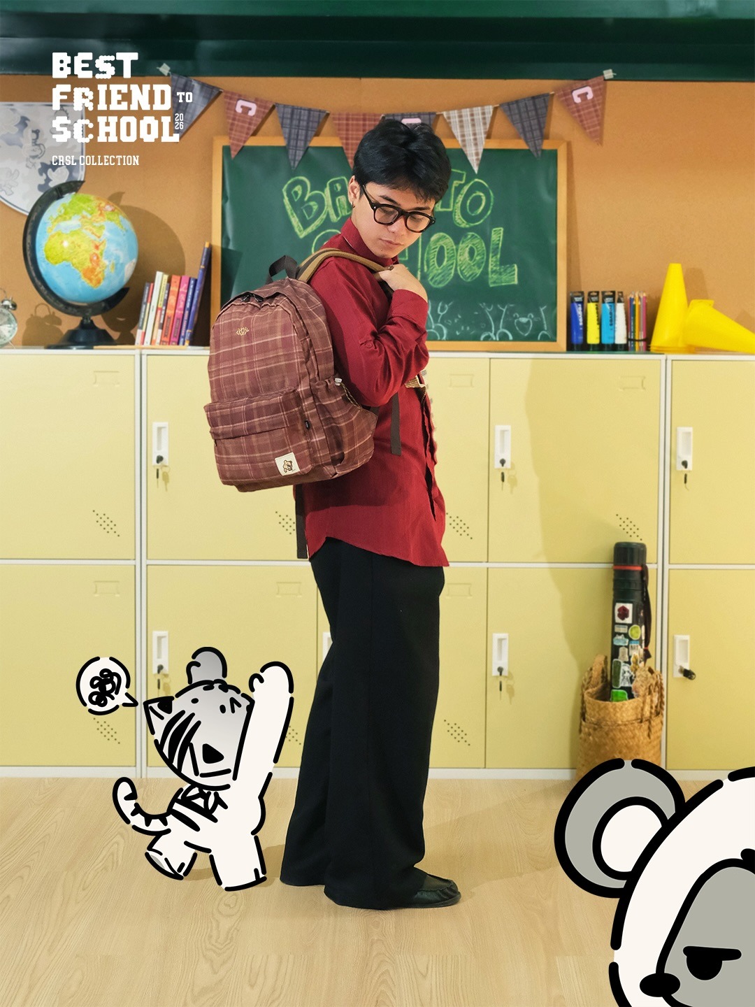 CRSL Haru Backpack I Pattern Backpack I Tas Sekolah I Tas Kuliah I Unisex