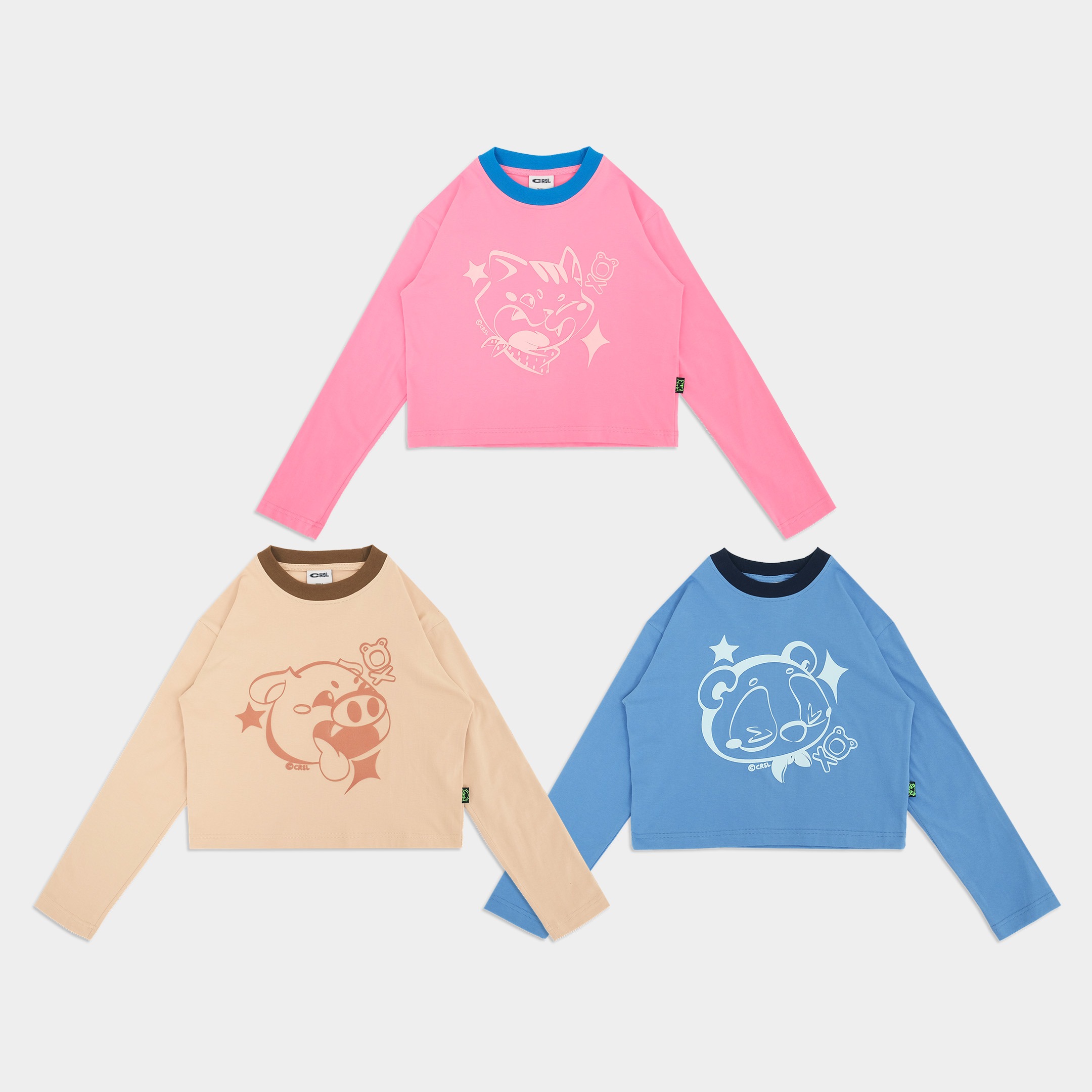 CRSL Summer Long Sleeve Tees | Baby Tee T-shirt Crop Top Wanita | Kaos Lengan Panjang Cewe