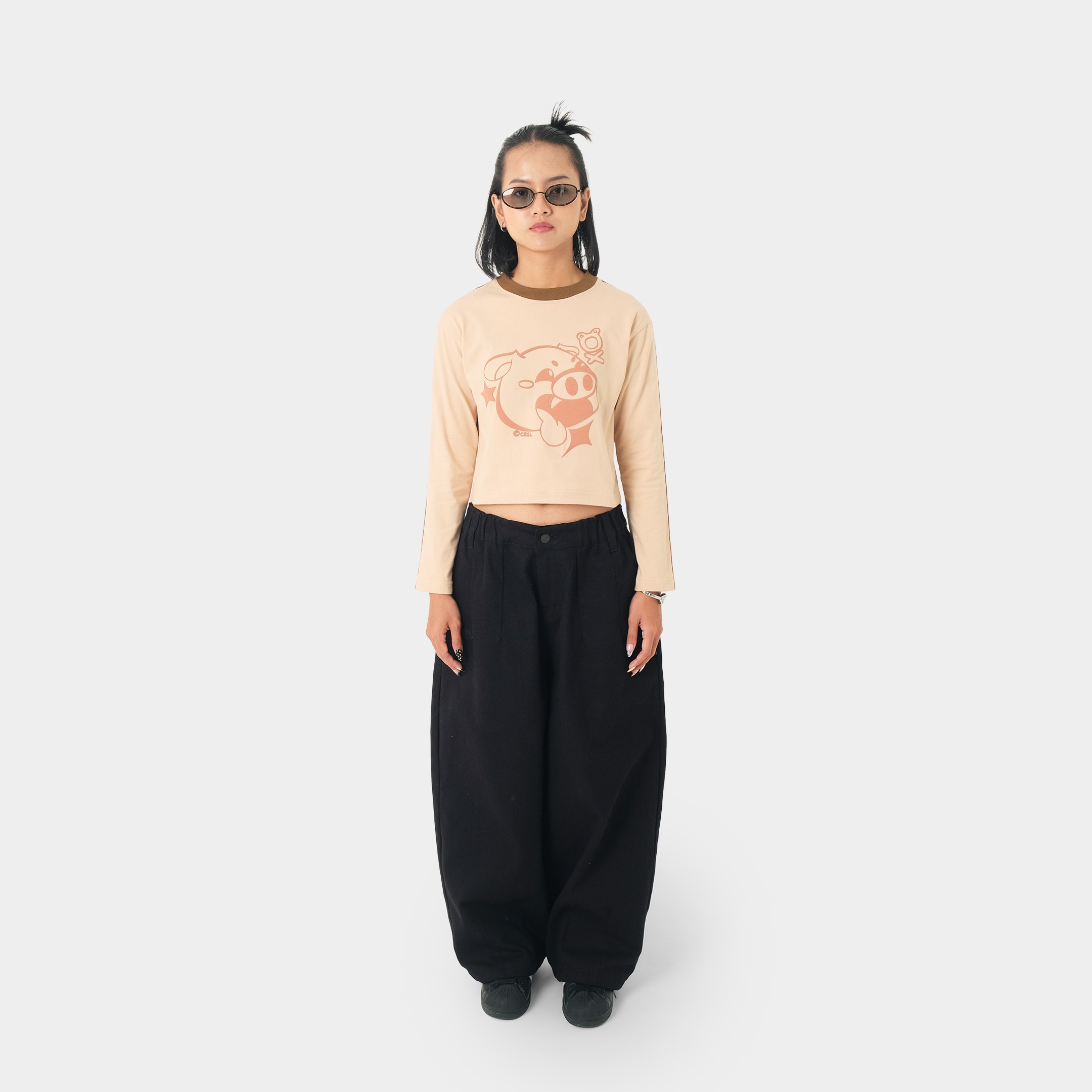 CRSL Summer Long Sleeve Tees | Baby Tee T-shirt Crop Top Wanita | Kaos Lengan Panjang Cewe