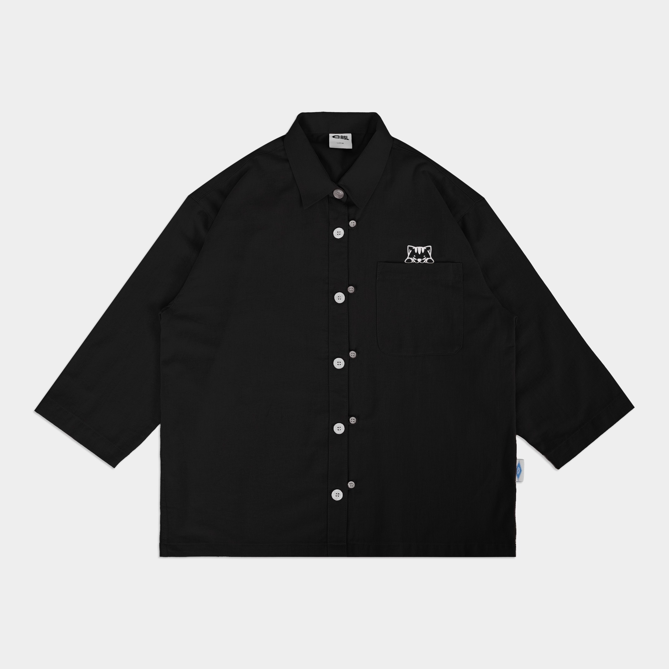 CRSL Vida Shirt | Atasan Kemeja Raya Lebaran Linen | Unisex pria wanita lengan 3/4 Couple Basic