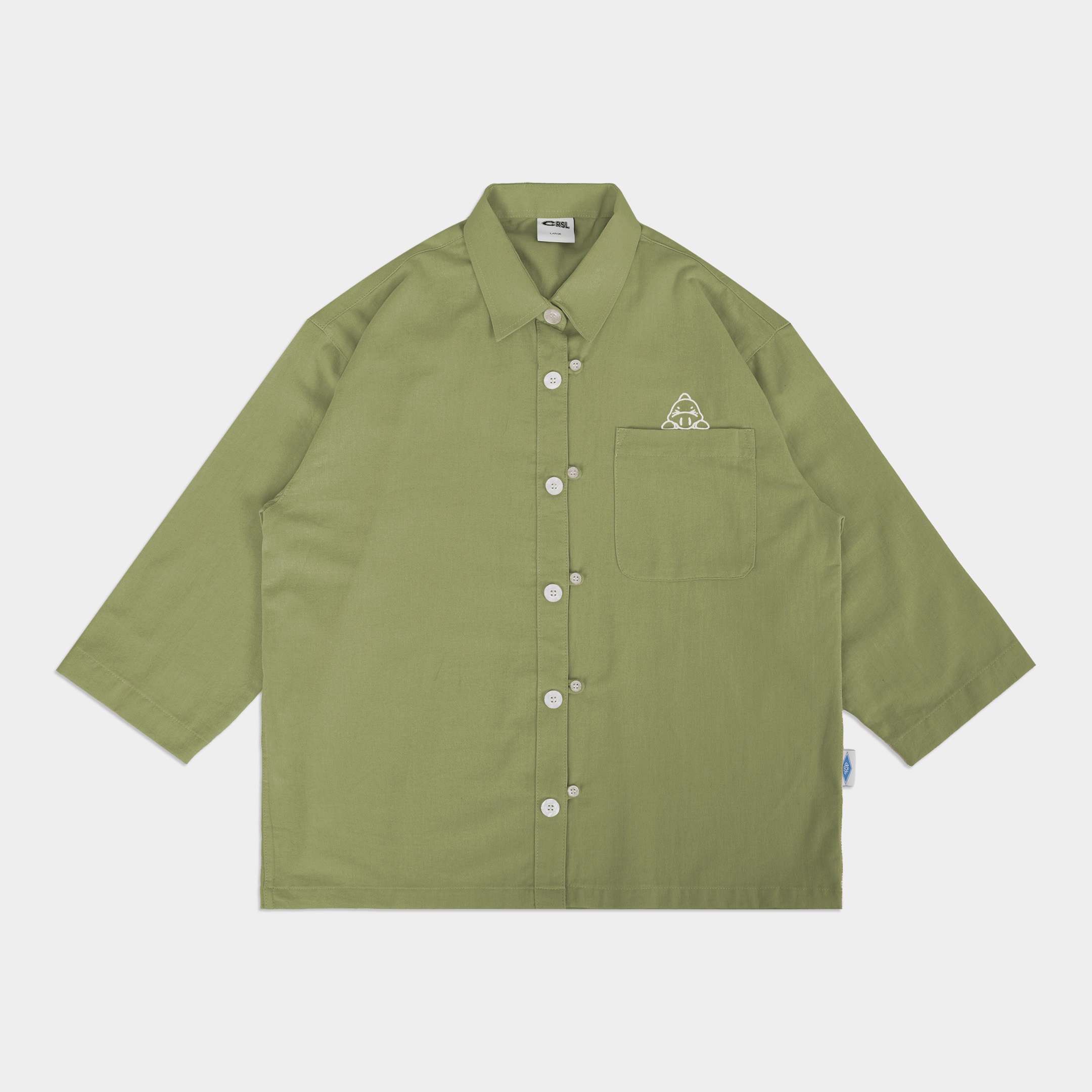 CRSL Vida Shirt | Atasan Kemeja Raya Lebaran Linen | Unisex pria wanita lengan 3/4 Couple Basic