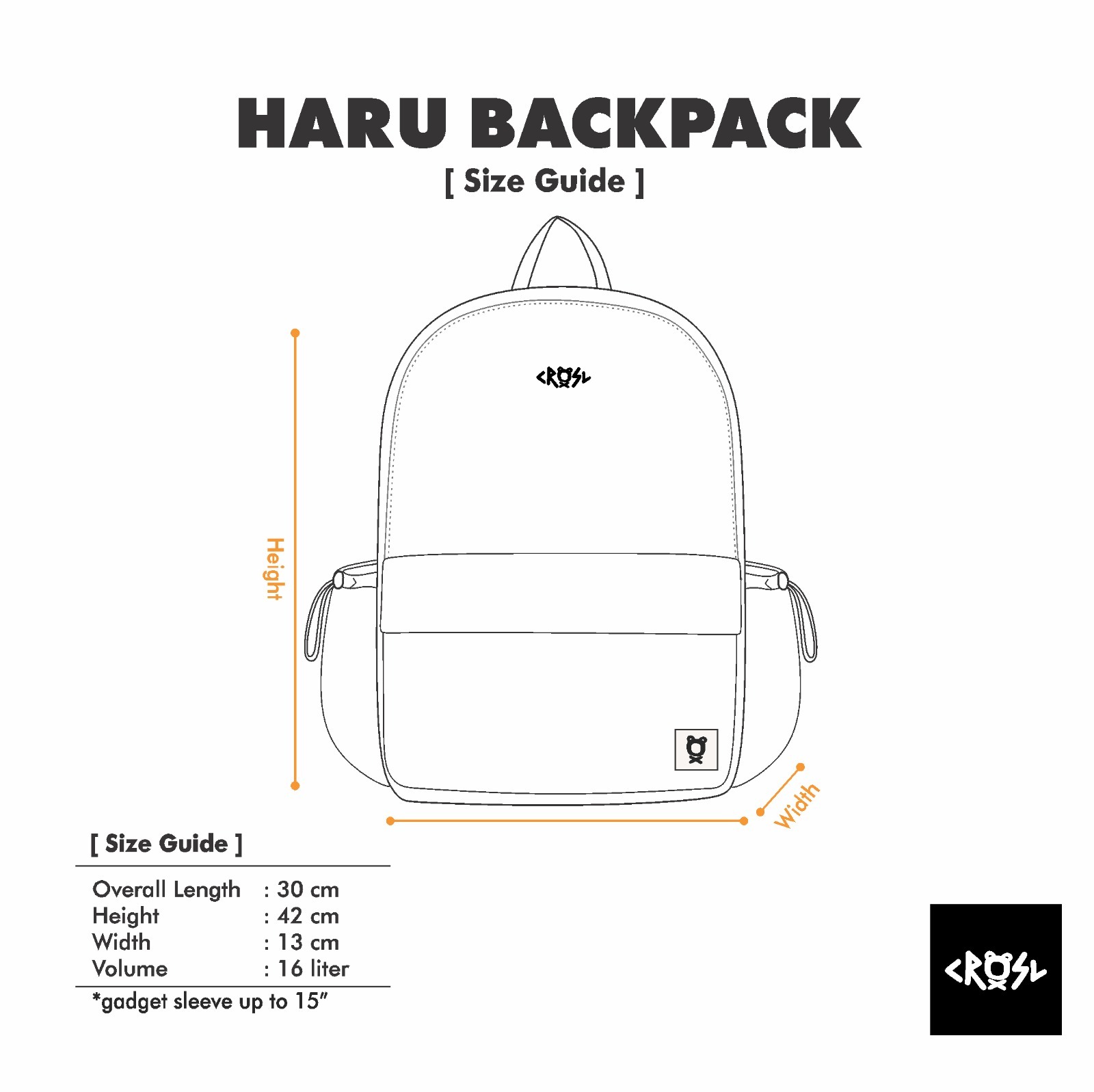 CRSL Haru Backpack I Pattern Backpack I Tas Sekolah I Tas Kuliah I Unisex