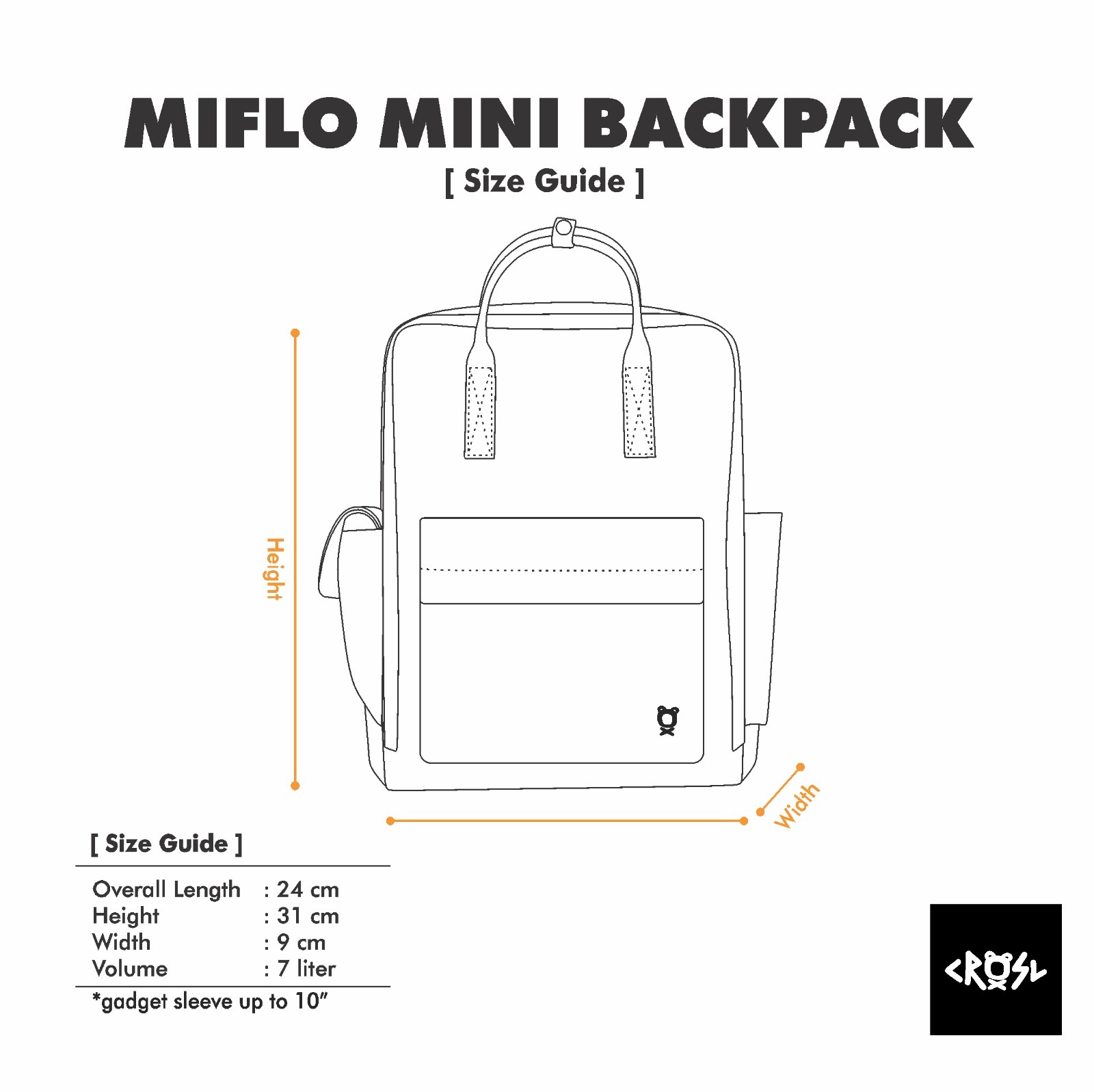 CRSL Miflo Mini Backpack I Tas Gendong I Tas Kecil I Tas Sekolah