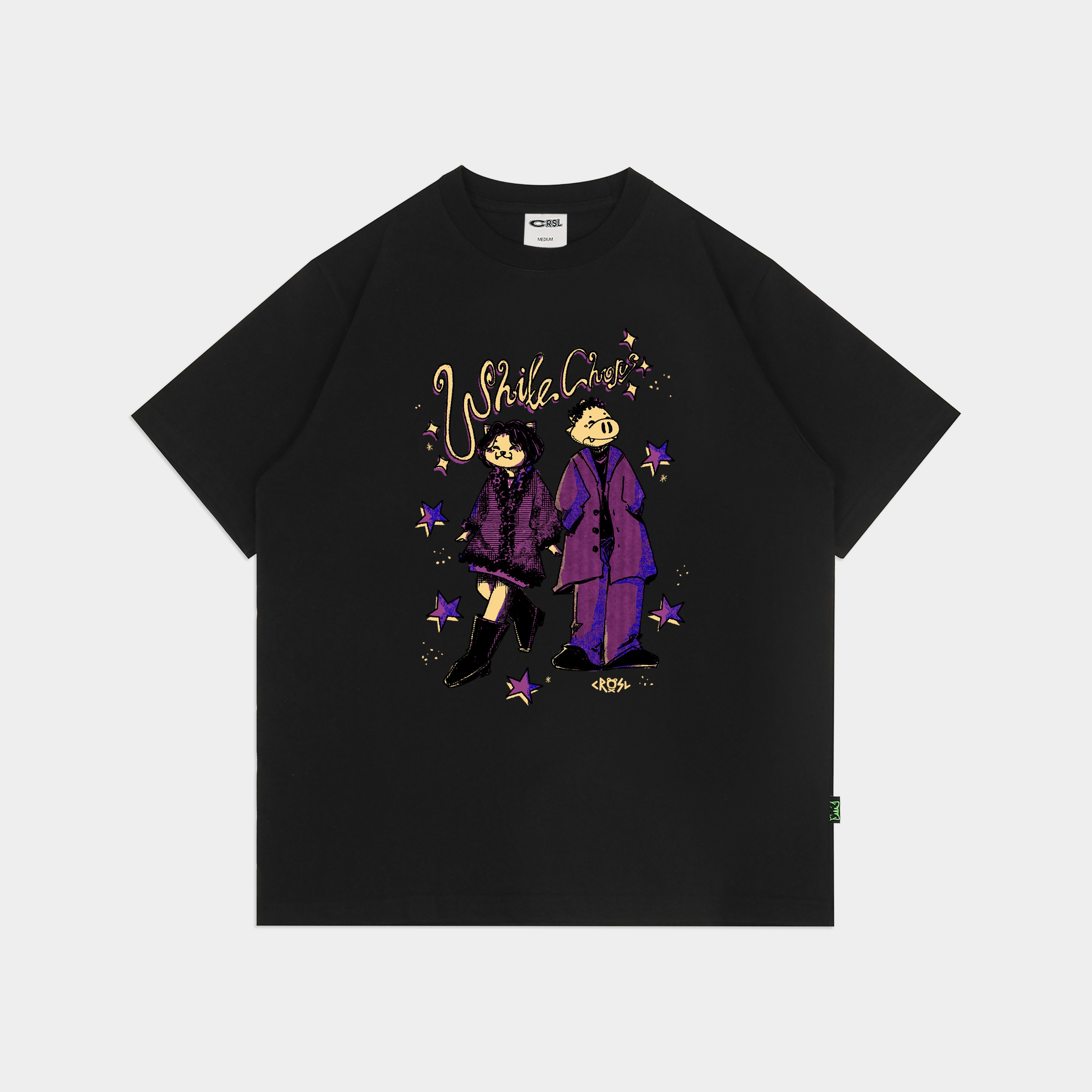 CRSL X WHITE CHORUS MELAYANG TEES BLACK 
