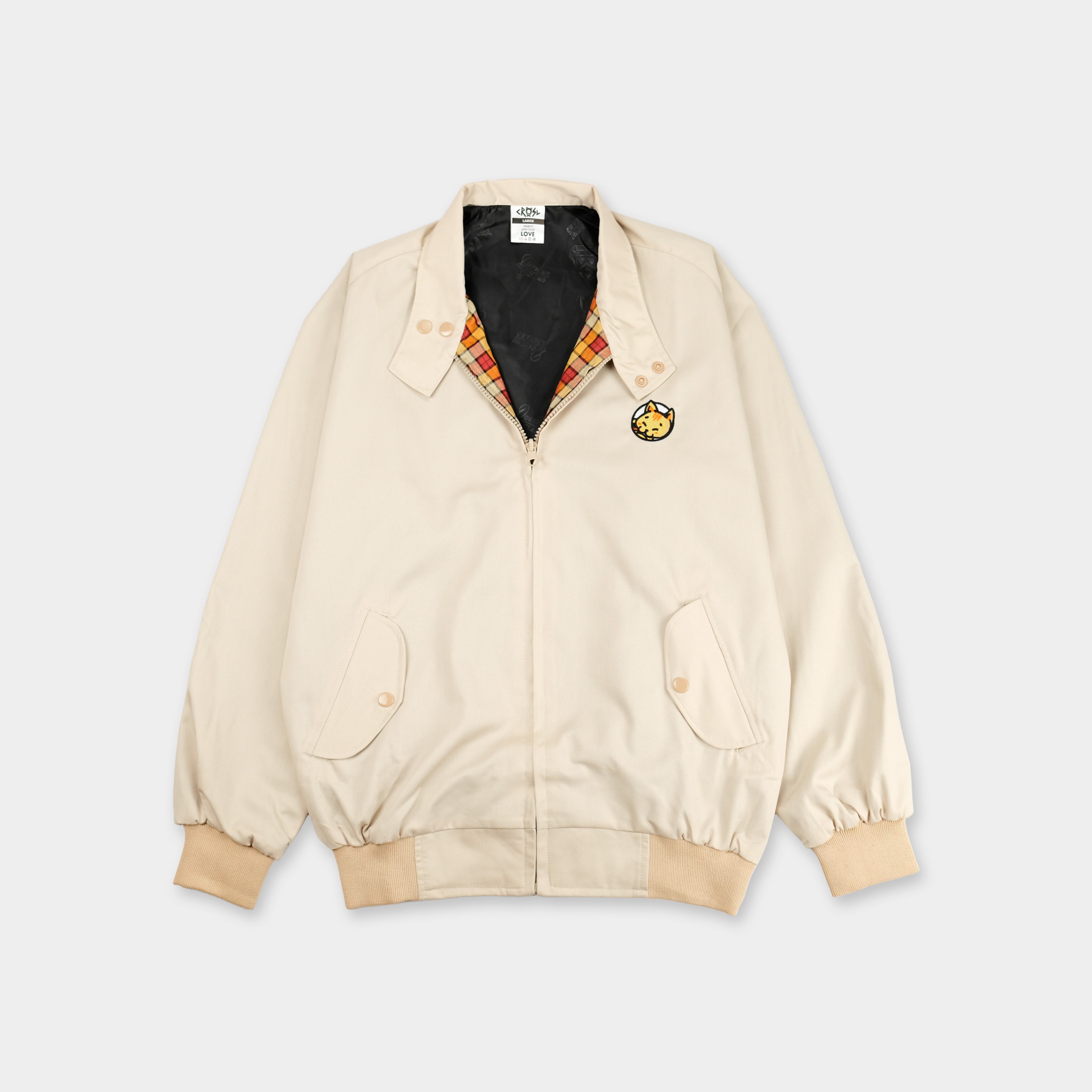 CRSL Chilo Adopter Jacket | Cream | Pria Wanita Lengan Panjang Harrington Unisex Work Jaket Motor