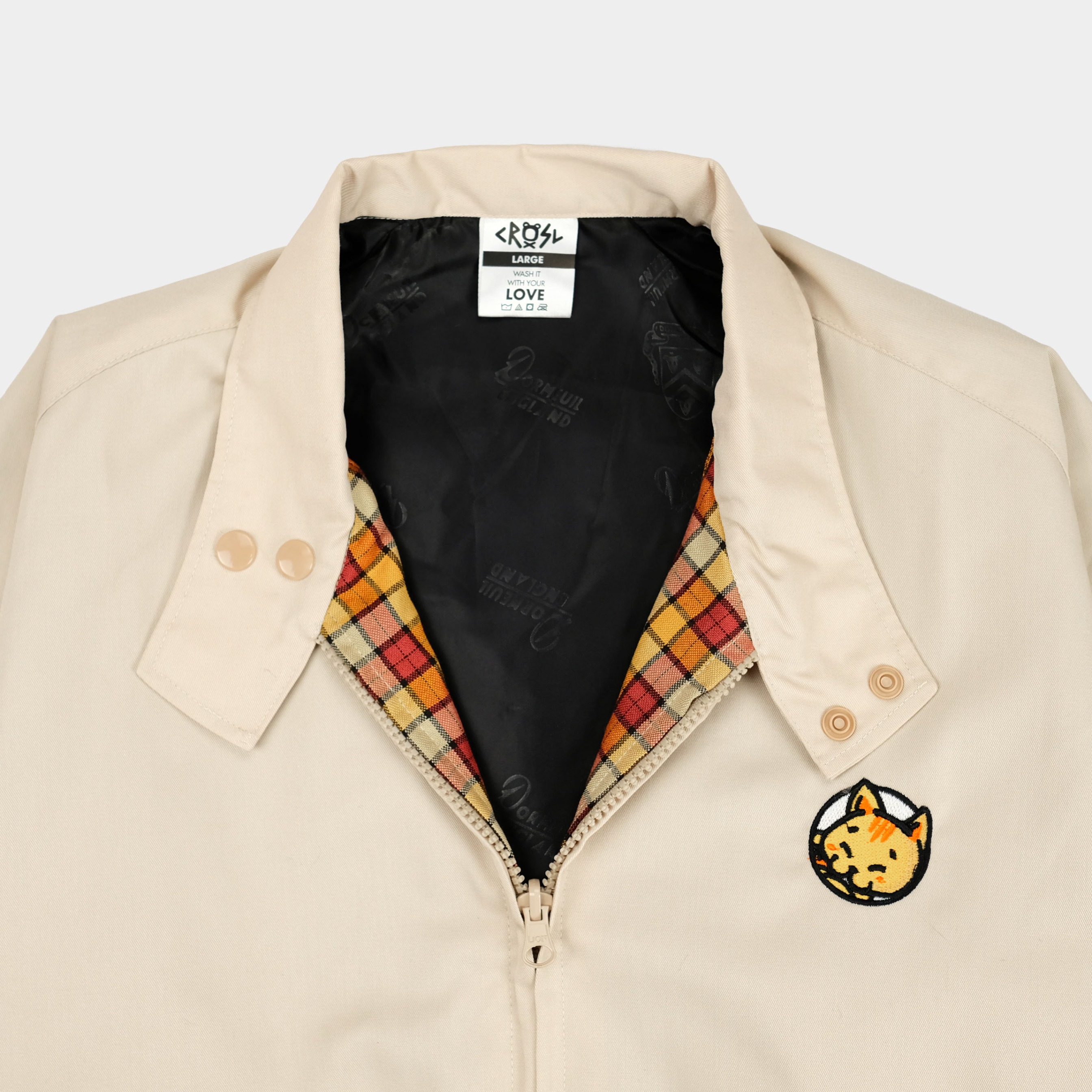 CRSL Chilo Adopter Jacket | Cream | Pria Wanita Lengan Panjang Harrington Unisex Work Jaket Motor
