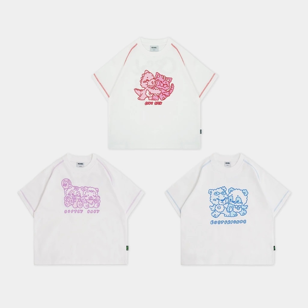 CRSL Cloud Tees | T-shirt White Cotton | Boxy Fit Wanita Heavyweight | Kaos Sablon