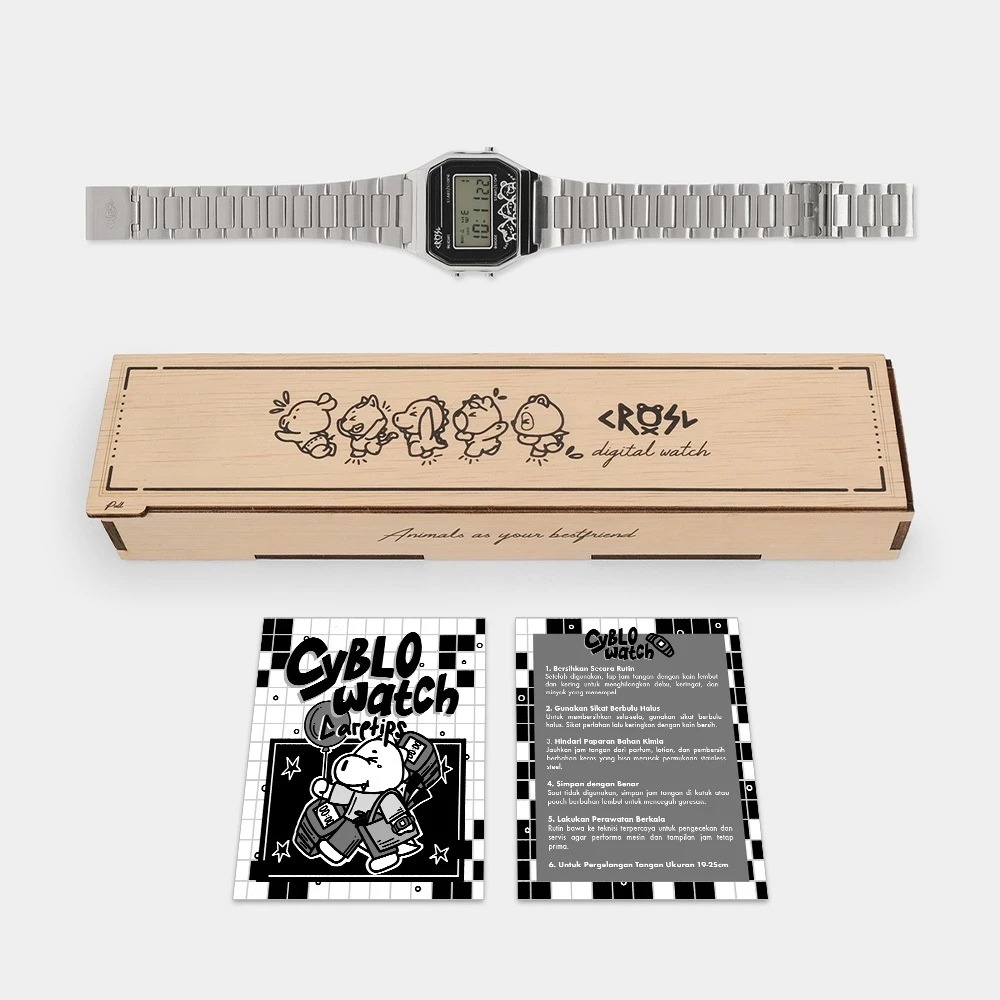 CRSL Cyblo Watch Silver I Jam Tangan Digital I Aksesoris Jam I Jam Tangan Formal I Jam Tangan Couple