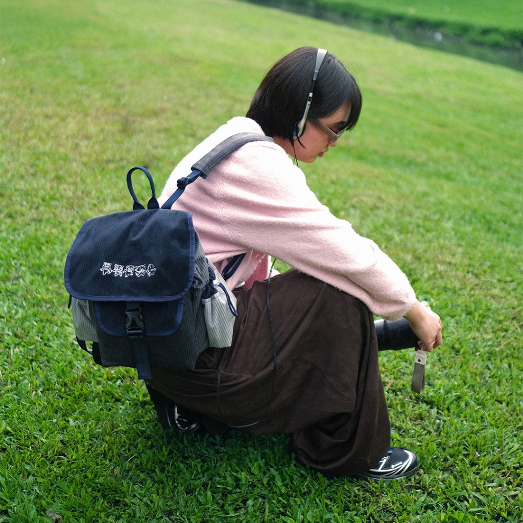 CRSL Gravel Mini Backpack Grey | Tas Travelling I Bagpack Corduroy Kecil | Ransel Mini Kampus Sekolah Unisex Pria Wanita