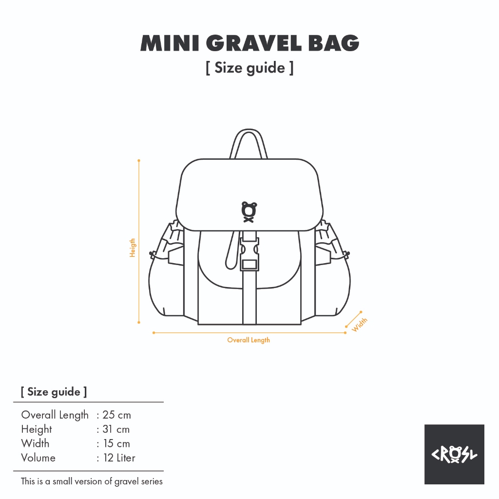 CRSL Gravel Mini Backpack Grey | Tas Travelling I Bagpack Corduroy Kecil | Ransel Mini Kampus Sekolah Unisex Pria Wanita