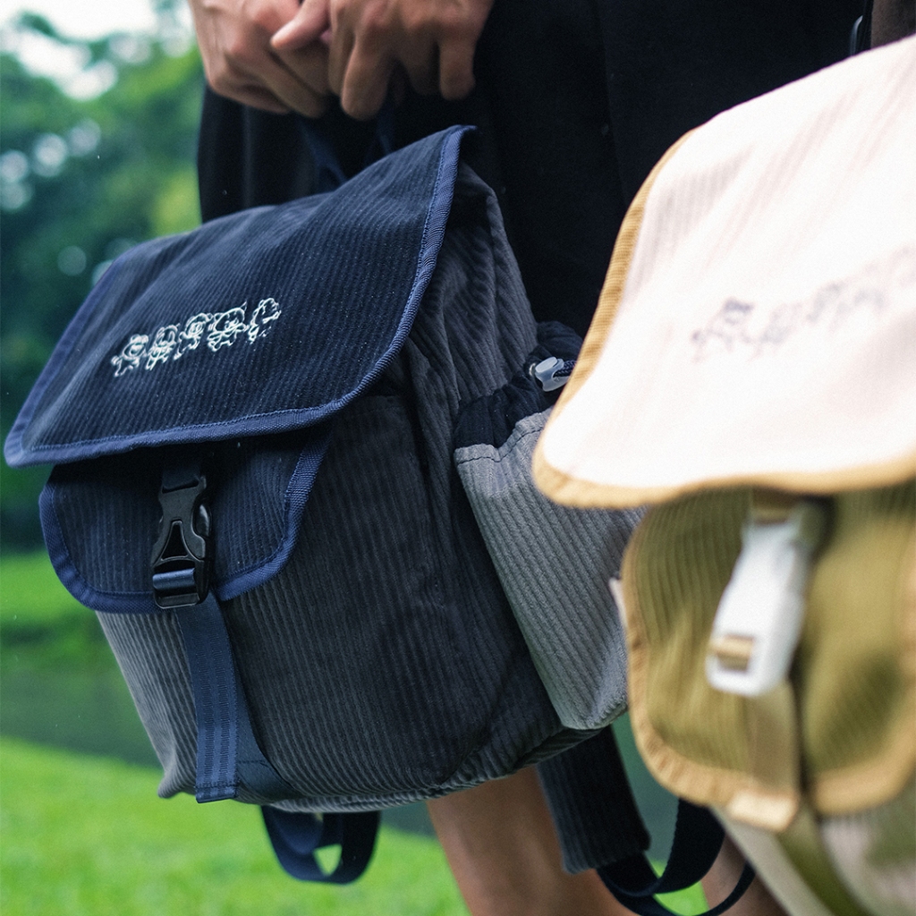 CRSL Gravel Mini Backpack Grey | Tas Travelling I Bagpack Corduroy Kecil | Ransel Mini Kampus Sekolah Unisex Pria Wanita