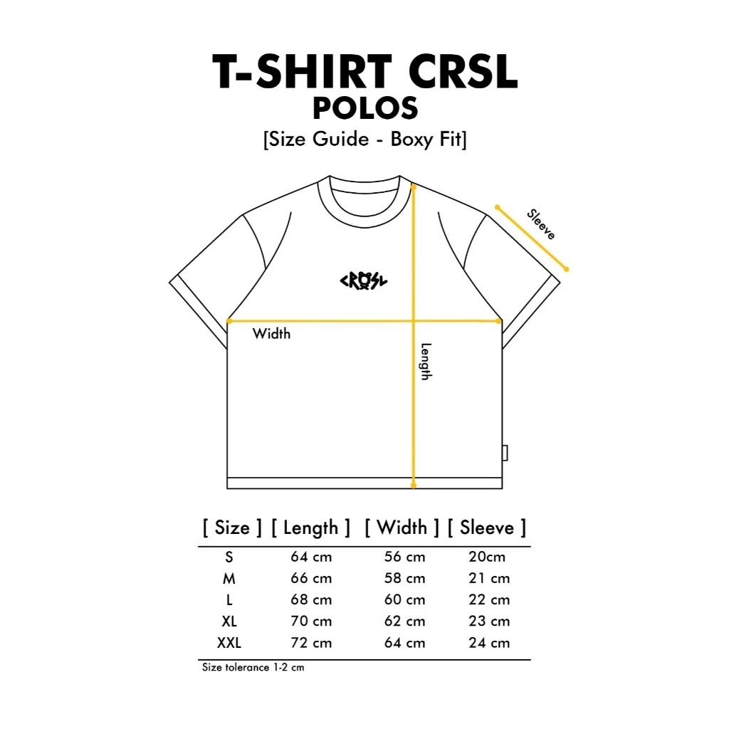 CRSL Blocky Tees Boxy Fit I Cotton Combed I Kaos Polos I Premium Tshirt Unisex
